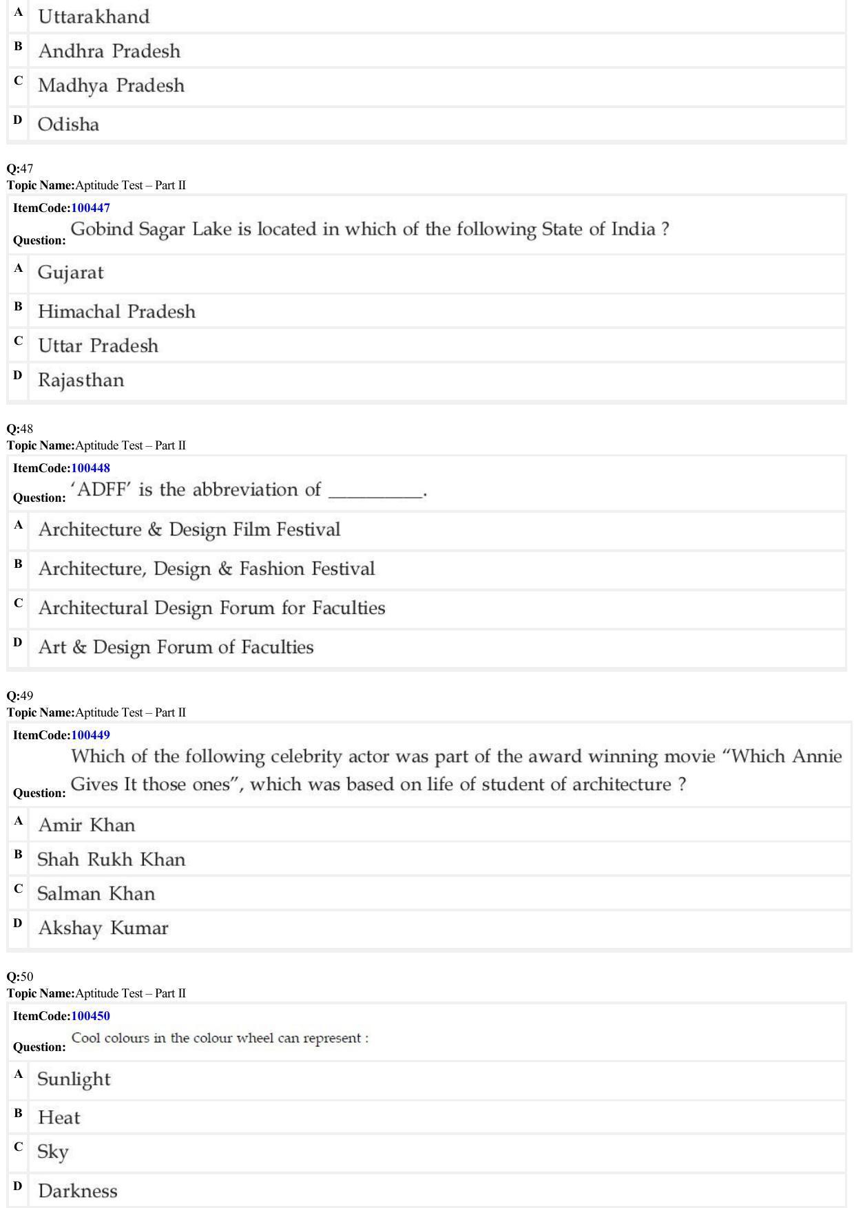 JEE Mains 2022: B Arch & B Planning English (Shift 1) 23-06-2022 Question Paper - Page 13