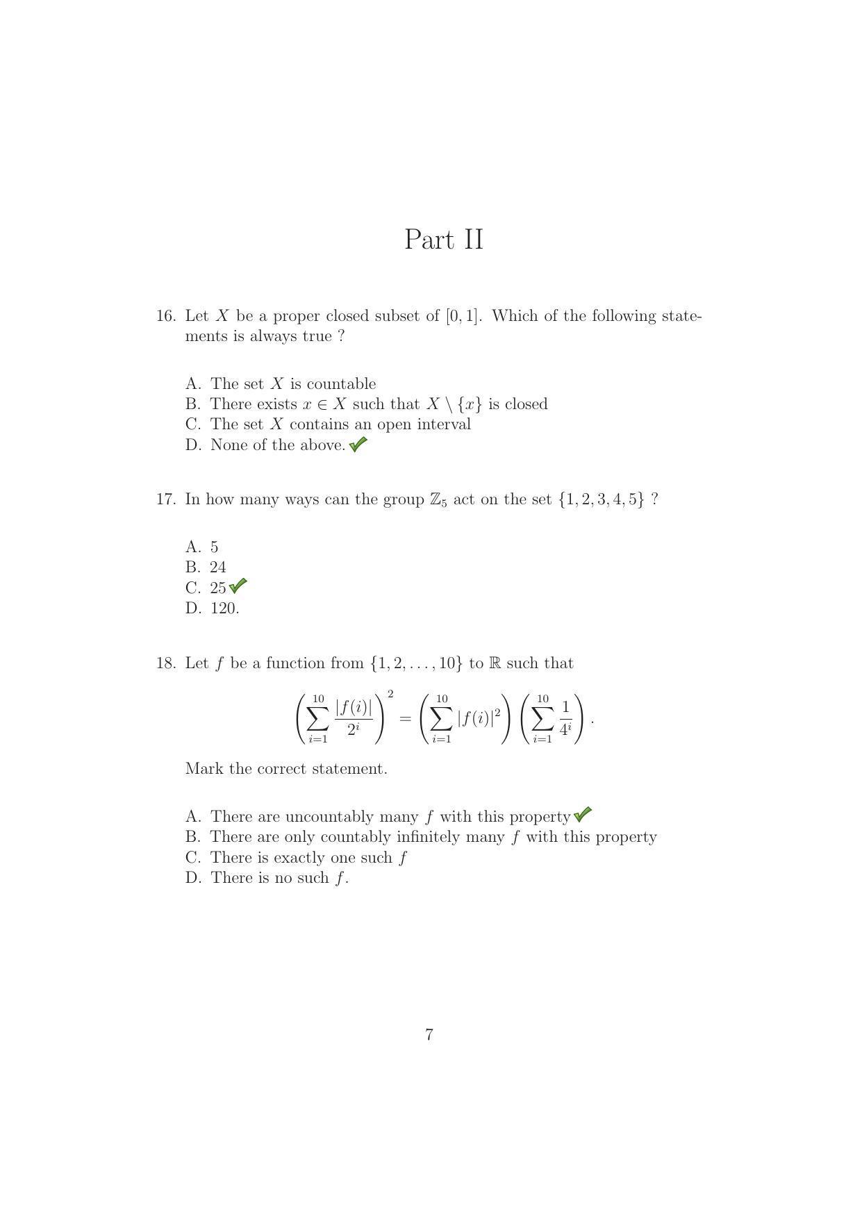 TIFR GS 2015 Mathematics Question Paper - Page 7
