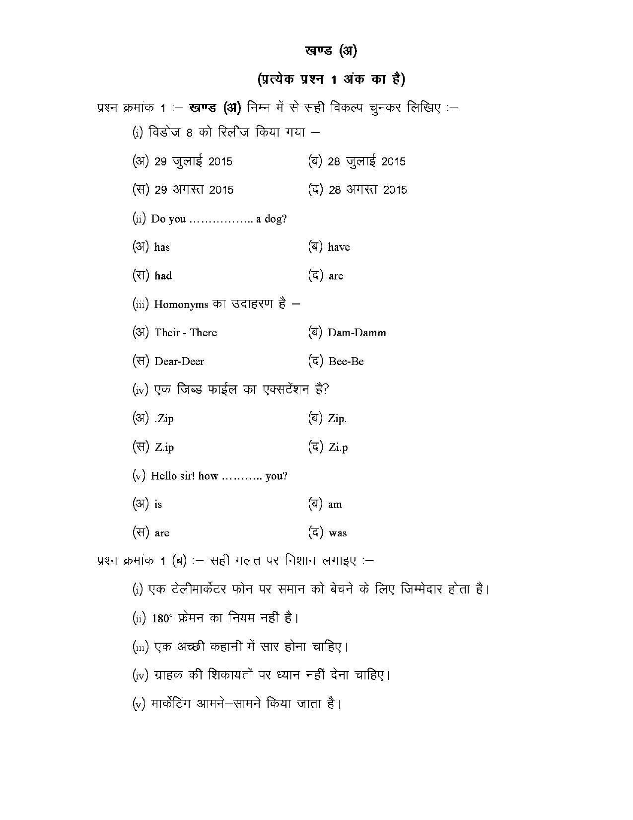 CGBSE Class 10th Media and Internet Sample Paper - Page 2