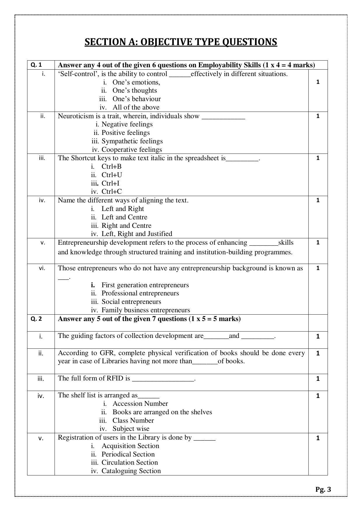 CBSE Class 10 Library & Information Science (Skill Education) Sample Papers 2023 - Page 3