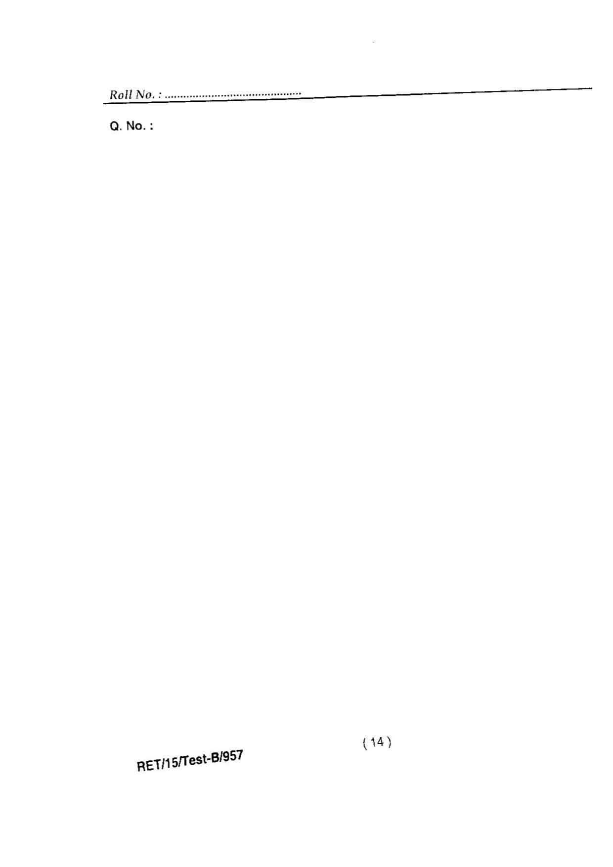 BHU RET PEACE RESEARCH 2015 Question Paper - Page 16