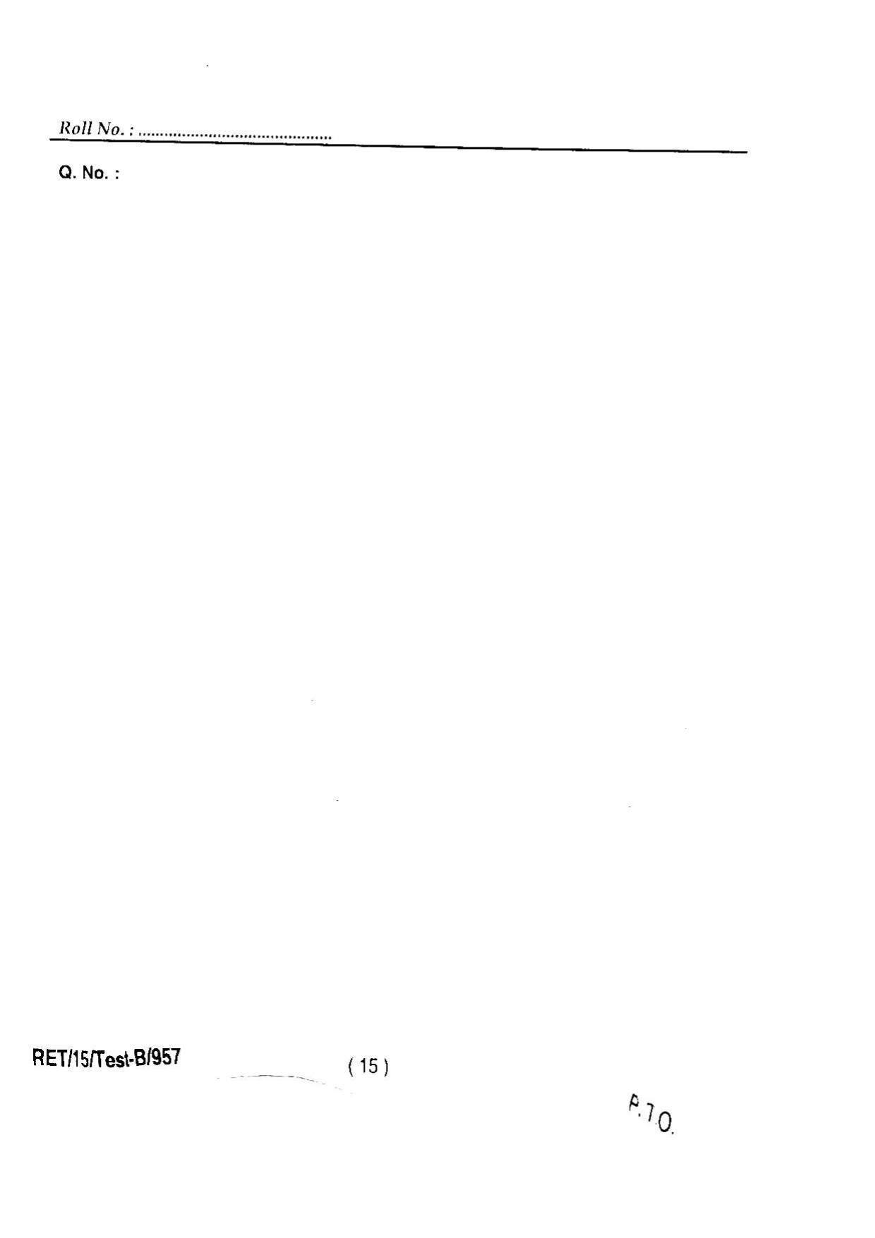 BHU RET PEACE RESEARCH 2015 Question Paper - Page 17