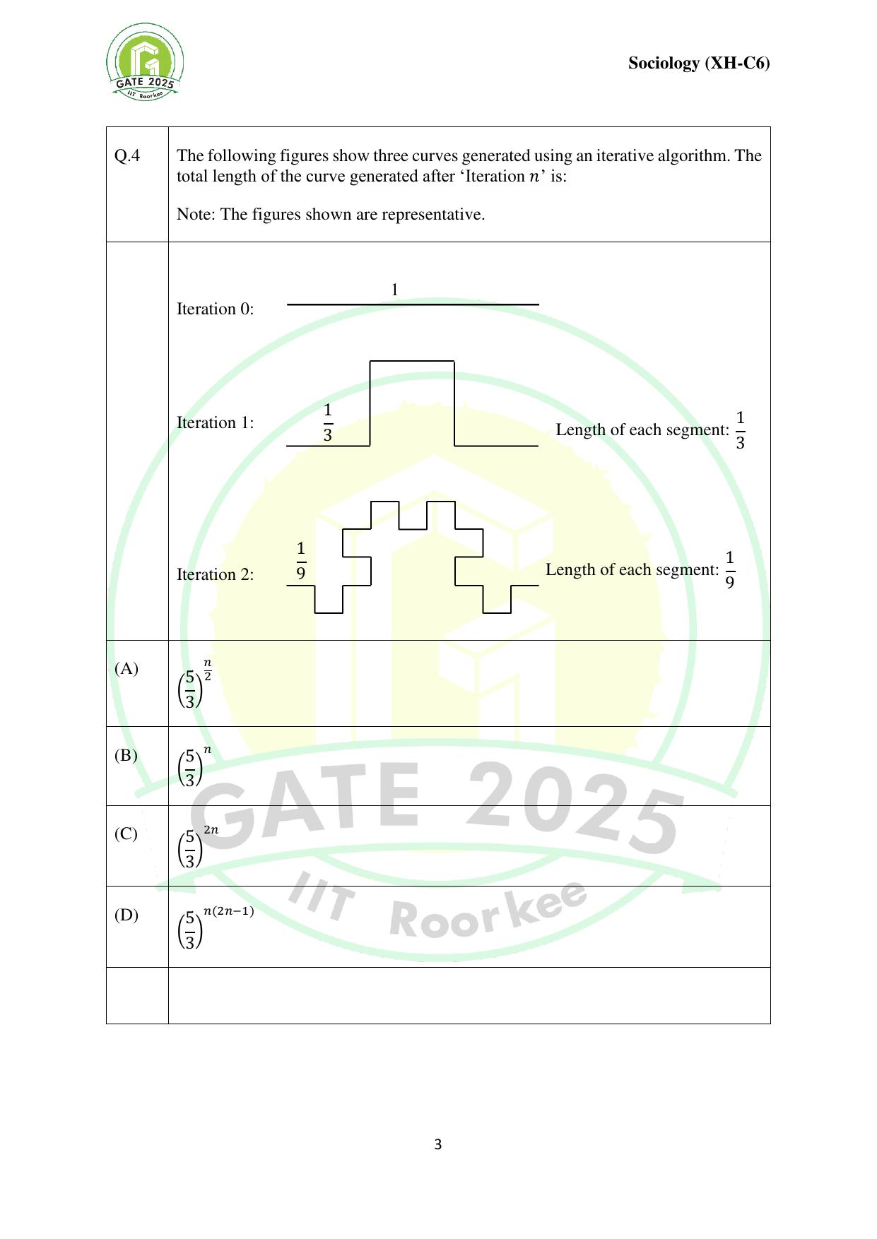GATE 2025 Humanities & Social Sciences - Sociology (XH-C6) Question Paper - Page 3