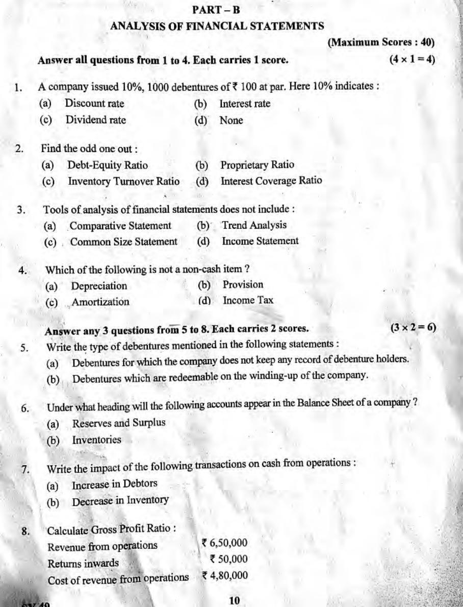 Kerala Plus Two 2019 Accountancy AFS Question Paper - Page 5