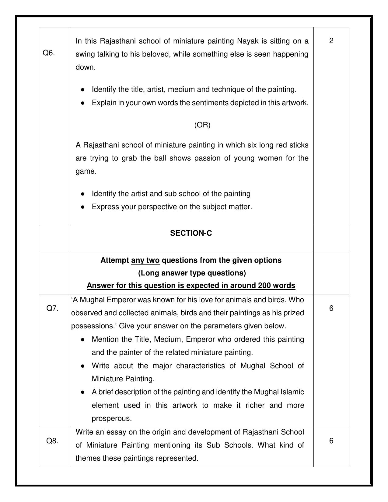 CBSE Class 12 Sculpture Sample Question Paper 2024-25 - Page 5