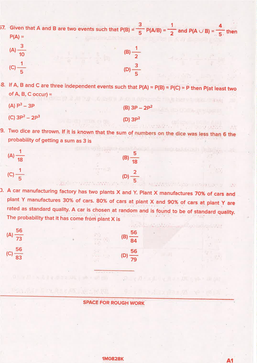 KCET 2021 Mathematics Question Paper - Page 28