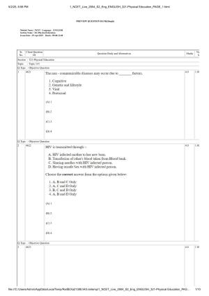 NCET 2025 Question Paper - Physical Education