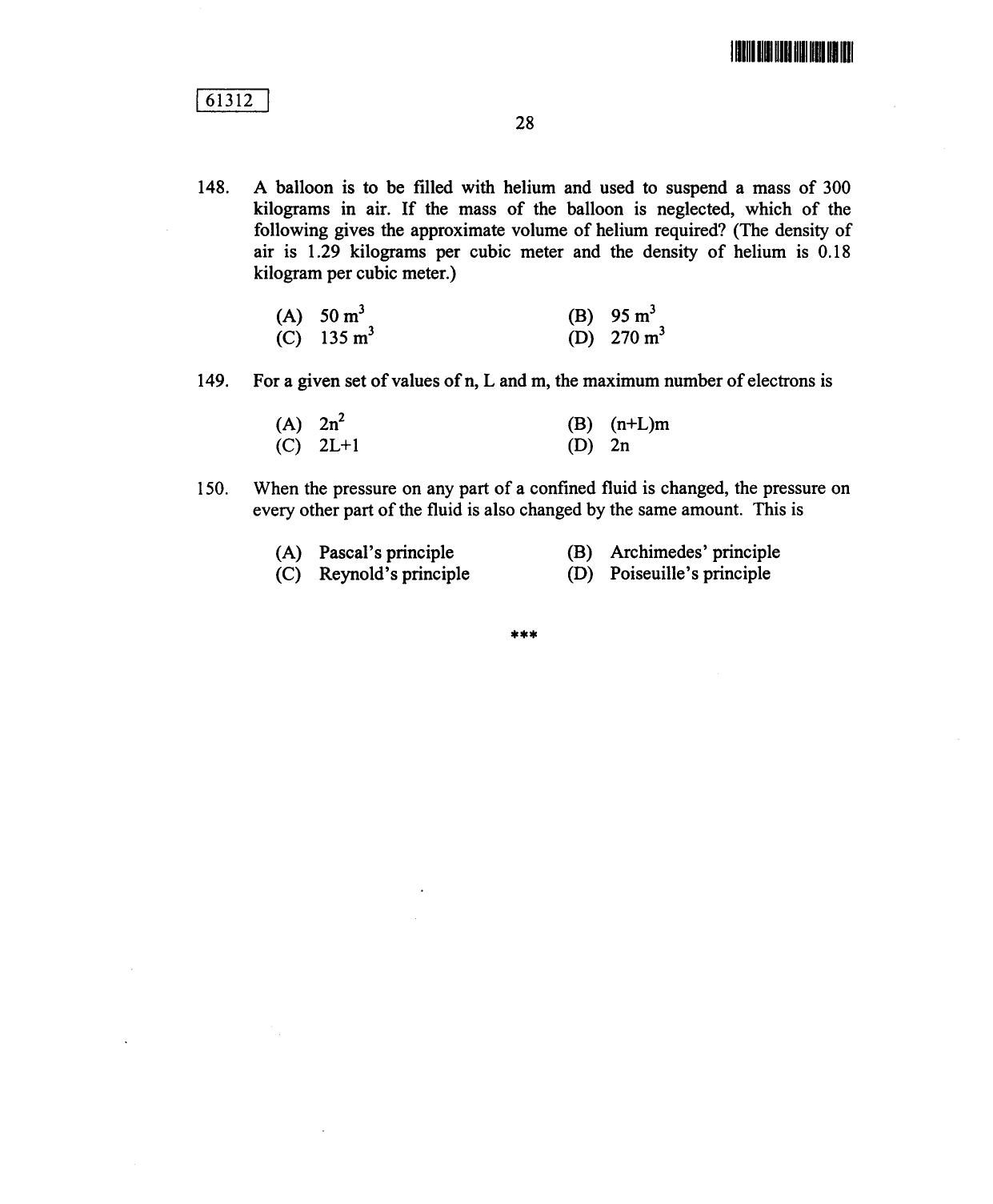 CUSAT CAT 2012 Physics Question Paper - Page 29