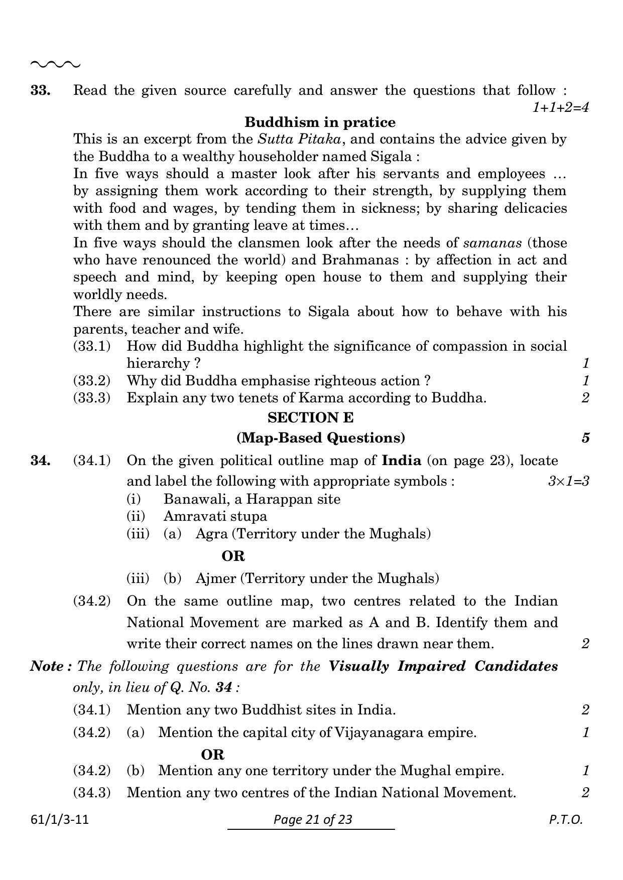 CBSE Class 12 61-1-3 History 2024 Question Paper - Page 21