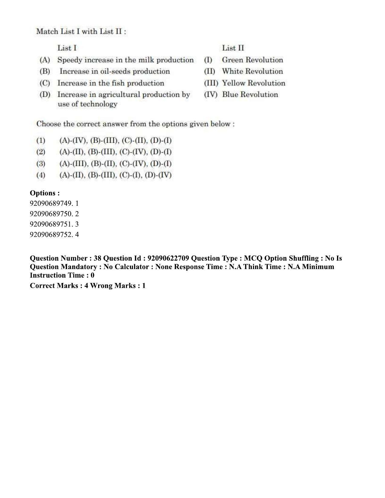 CUET PG 2023: COQP11 – General Hin - Shift 2 (24-06-2023) Question Paper - Page 38