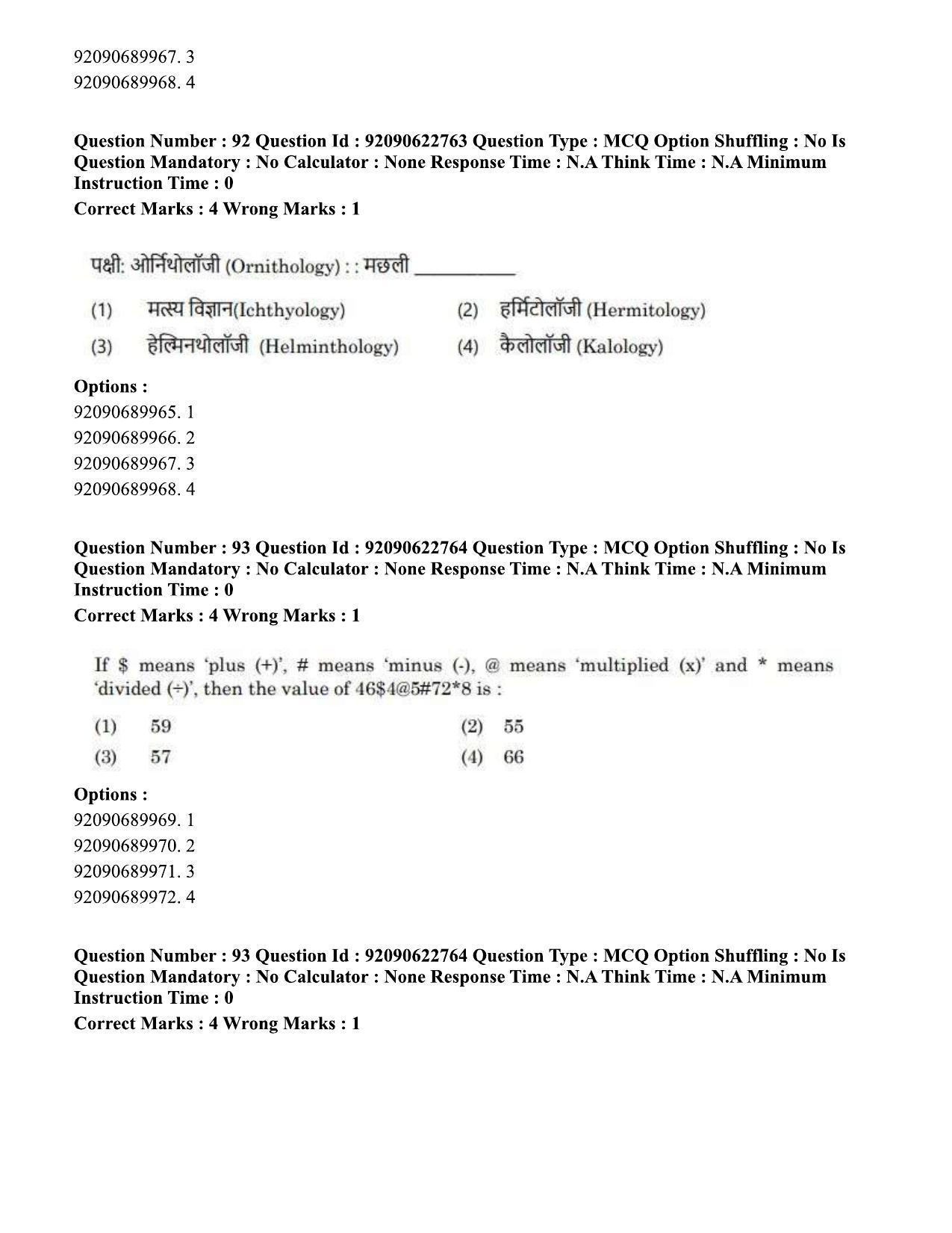 CUET PG 2023: COQP11 – General Hin - Shift 2 (24-06-2023) Question Paper - Page 84