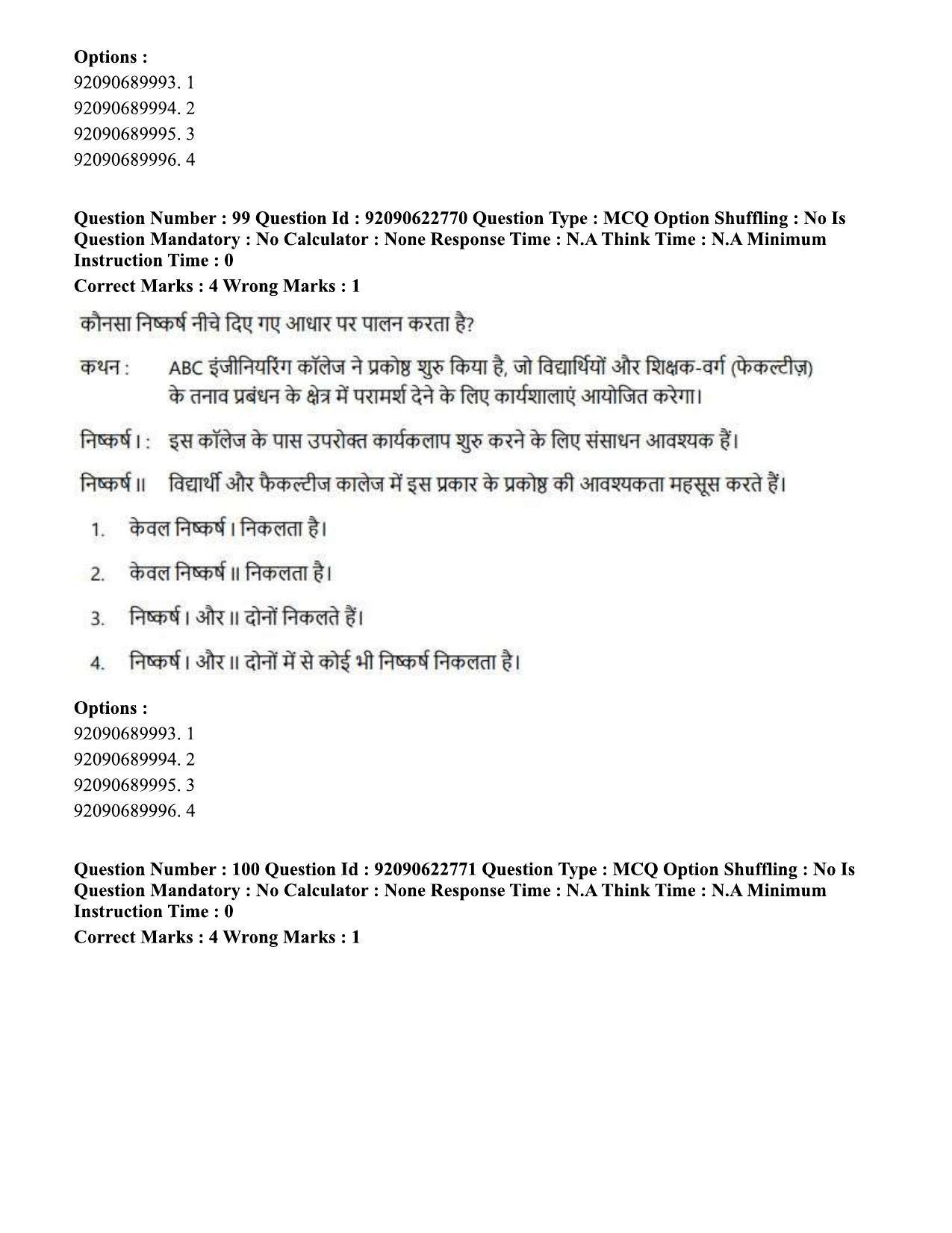 CUET PG 2023: COQP11 – General Hin - Shift 2 (24-06-2023) Question Paper - Page 91