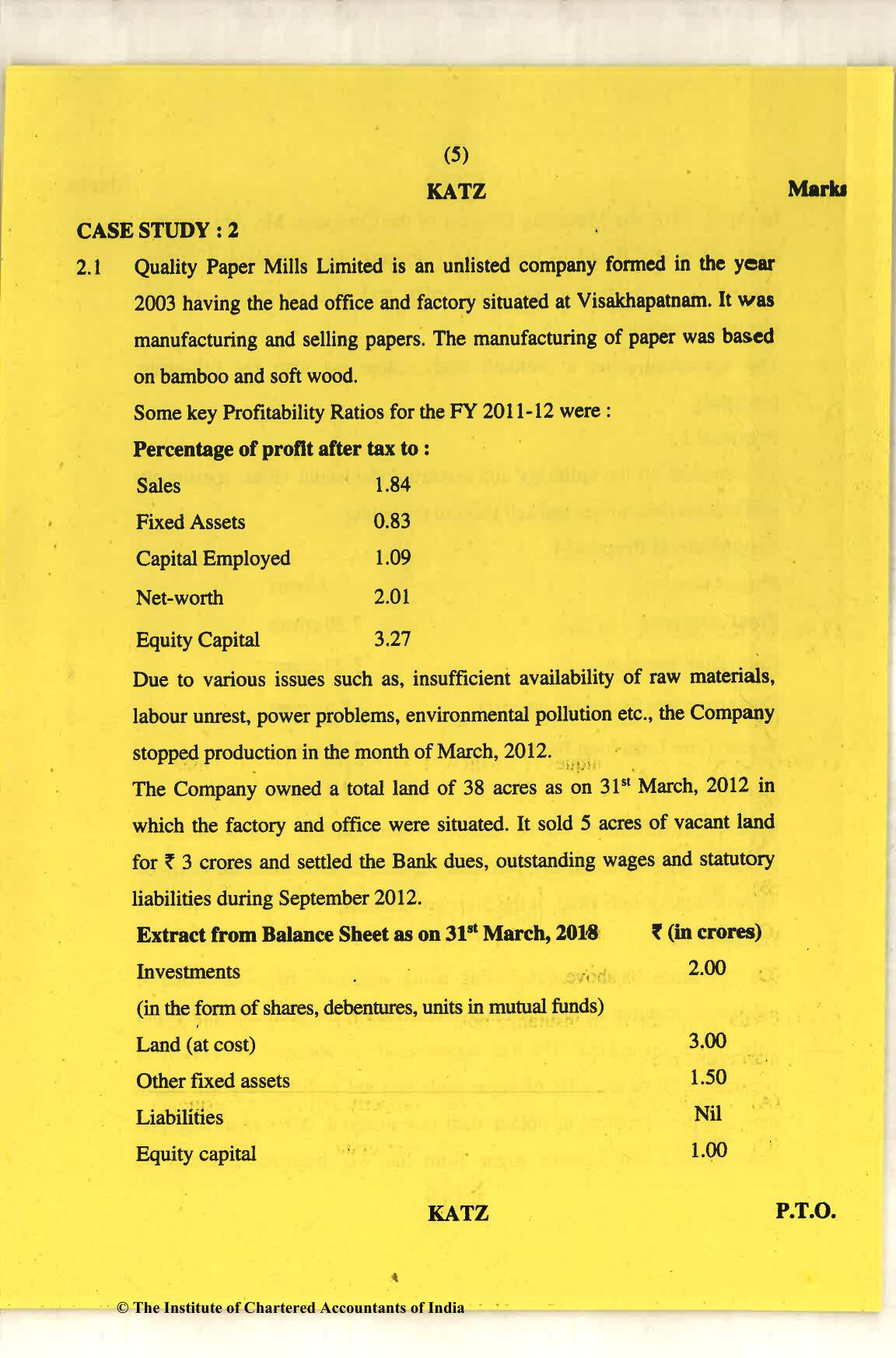 CA Final Nov 2018 Question Paper - Paper 6A – Risk Management - Page 5