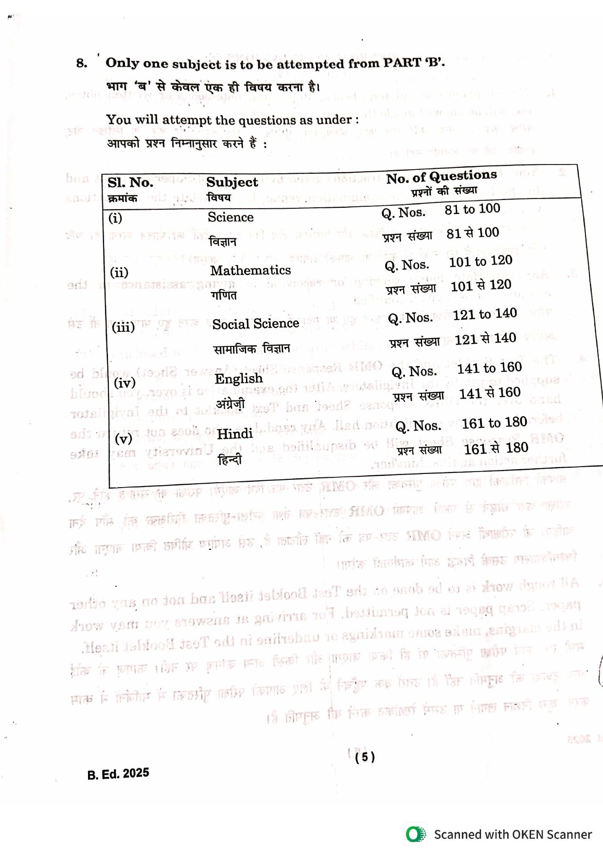 IGNOU B.Ed 2025 Question Paper - Page 5