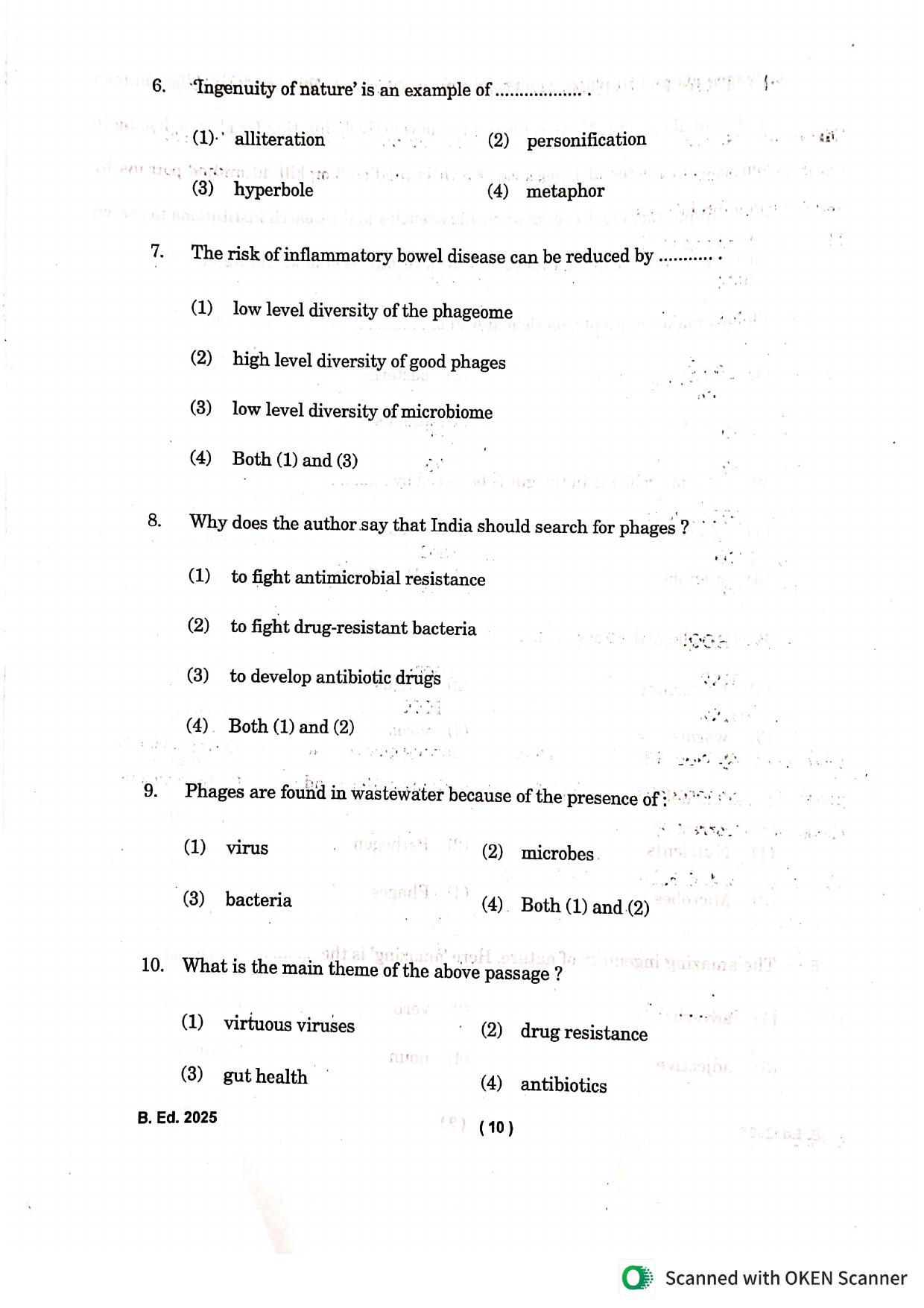 IGNOU B.Ed 2025 Question Paper - Page 10