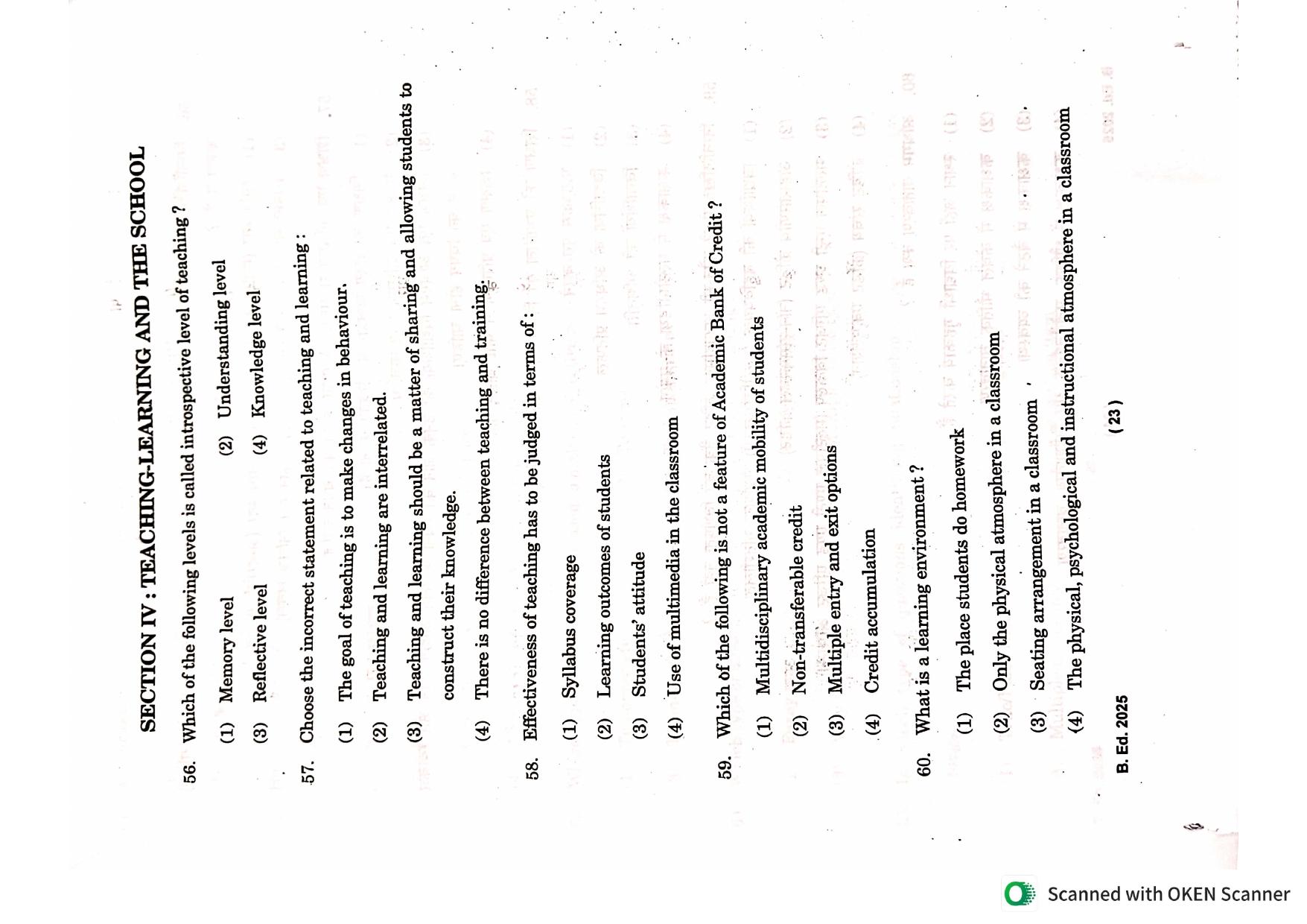 IGNOU B.Ed 2025 Question Paper - Page 23