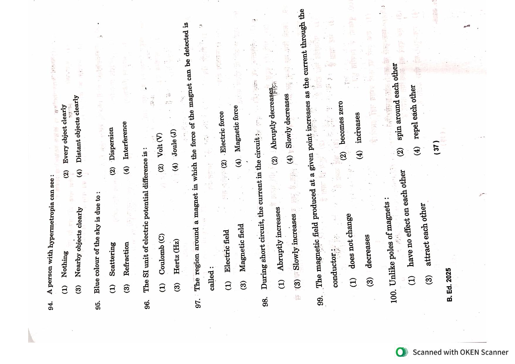 IGNOU B.Ed 2025 Question Paper - Page 37