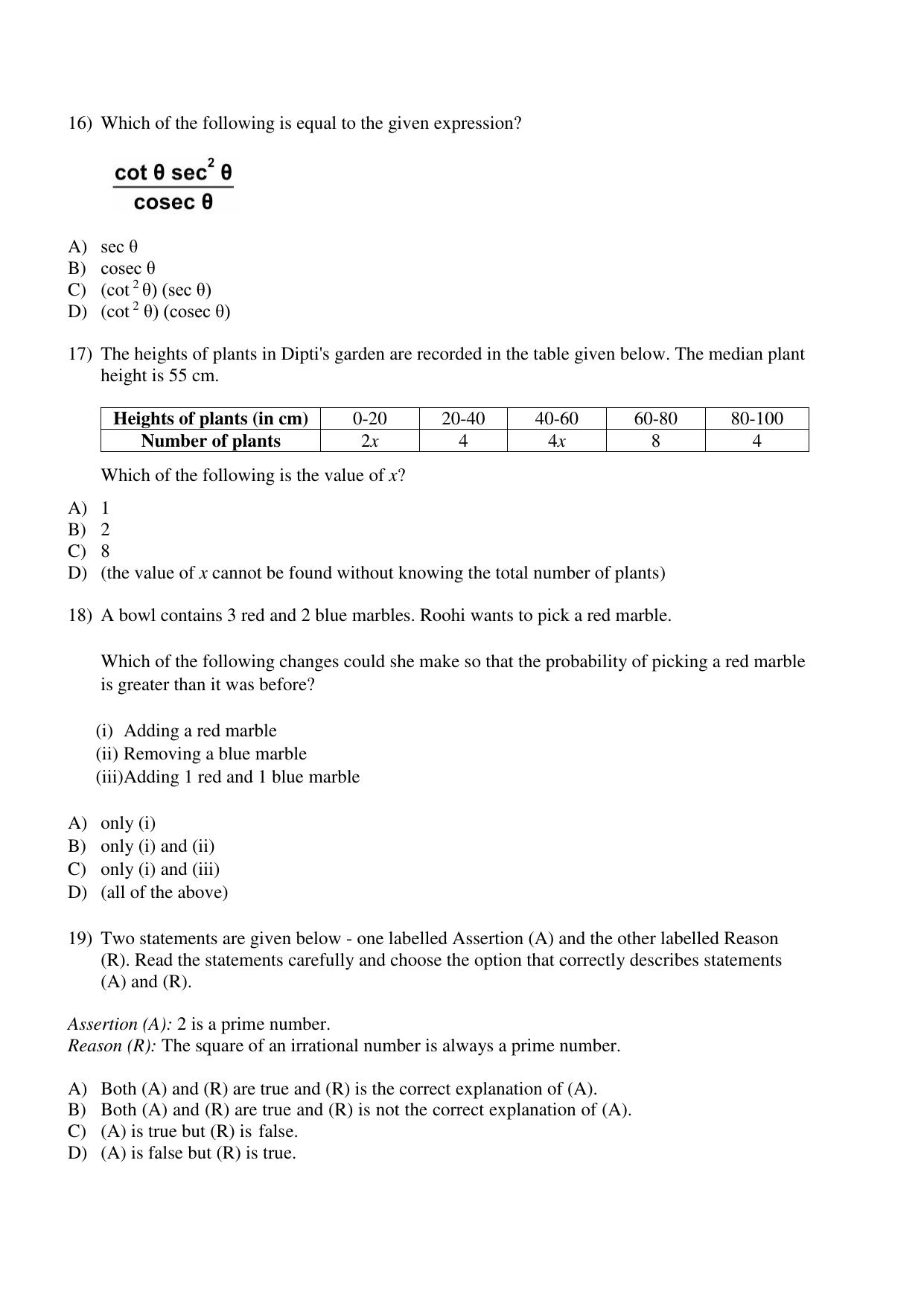 CBSE Class 10 Mathematics Practice Questions 2022-23 - Page 8