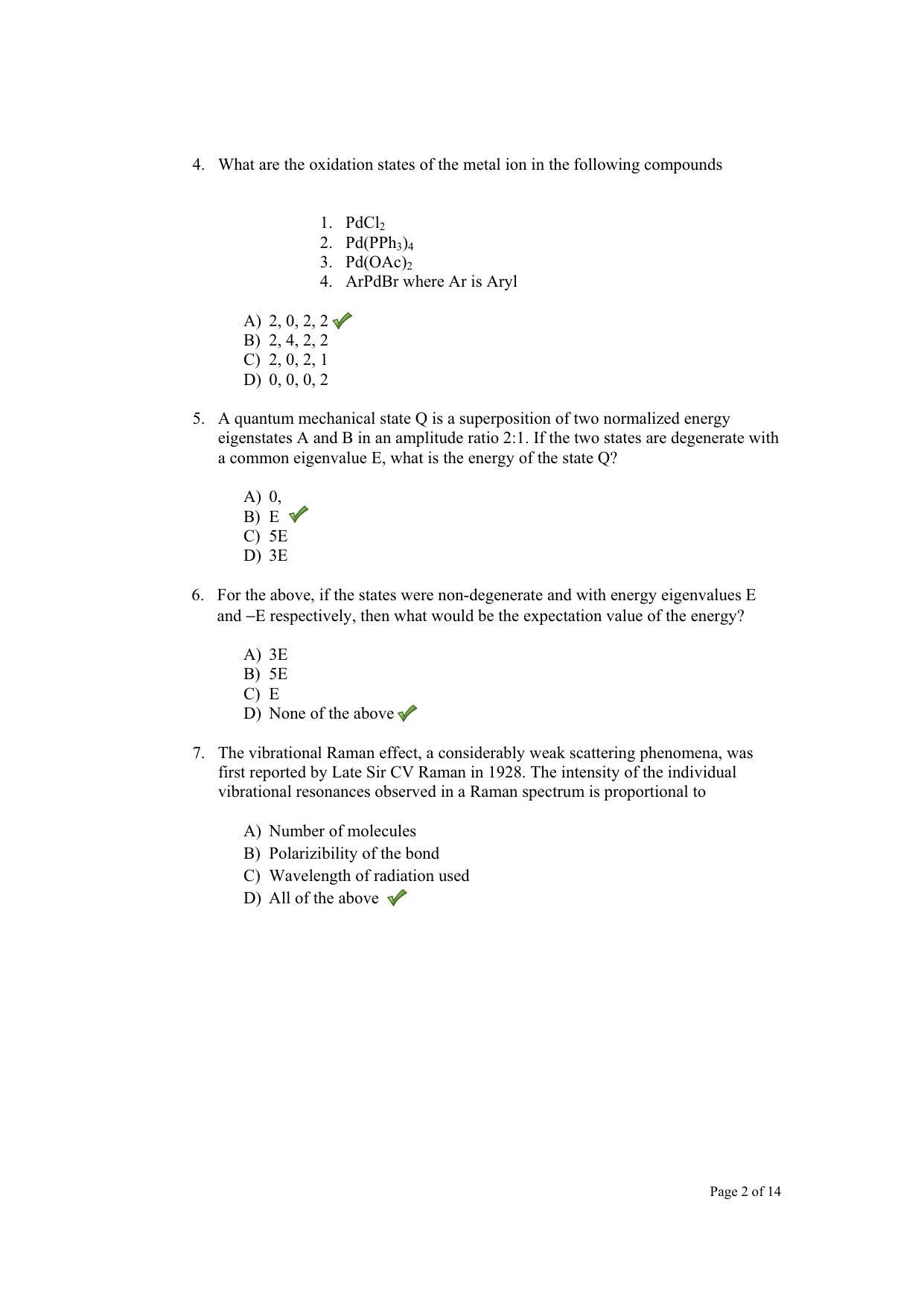 TIFR GS 2012 Chemistry Y Question Paper - Page 3