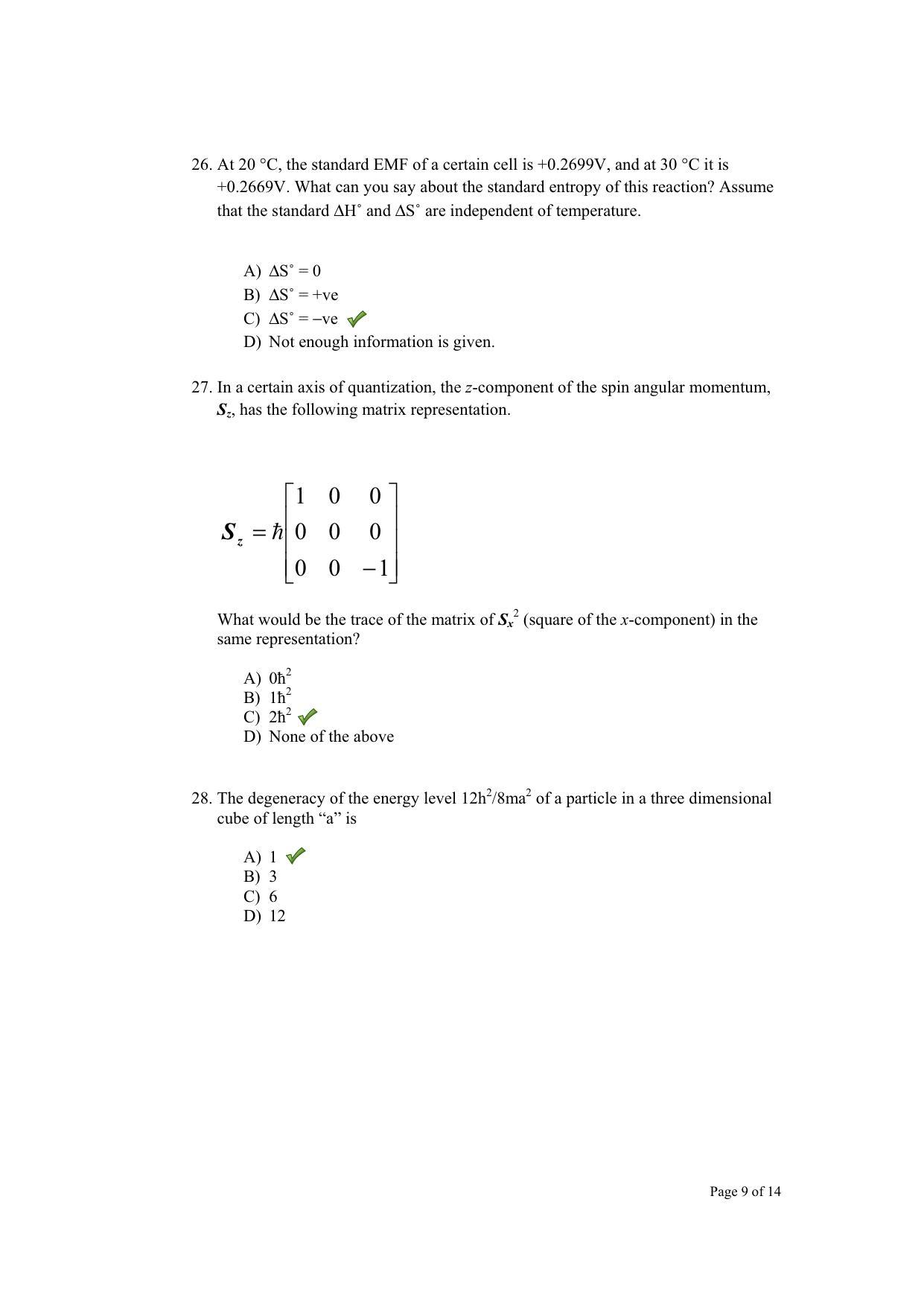 TIFR GS 2012 Chemistry Y Question Paper - Page 10
