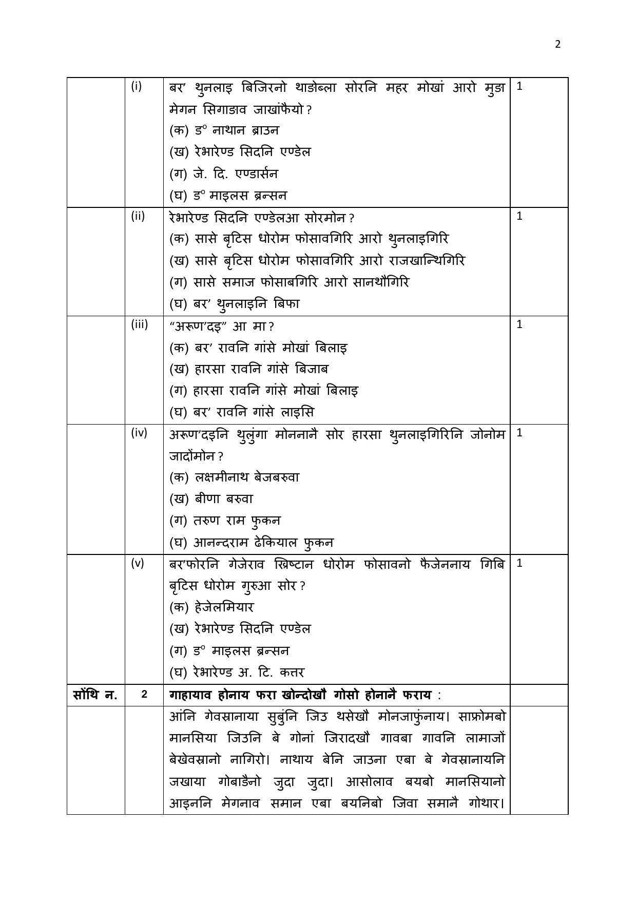 CBSE Class 12 Bodo Sample Paper 2023 - Page 2