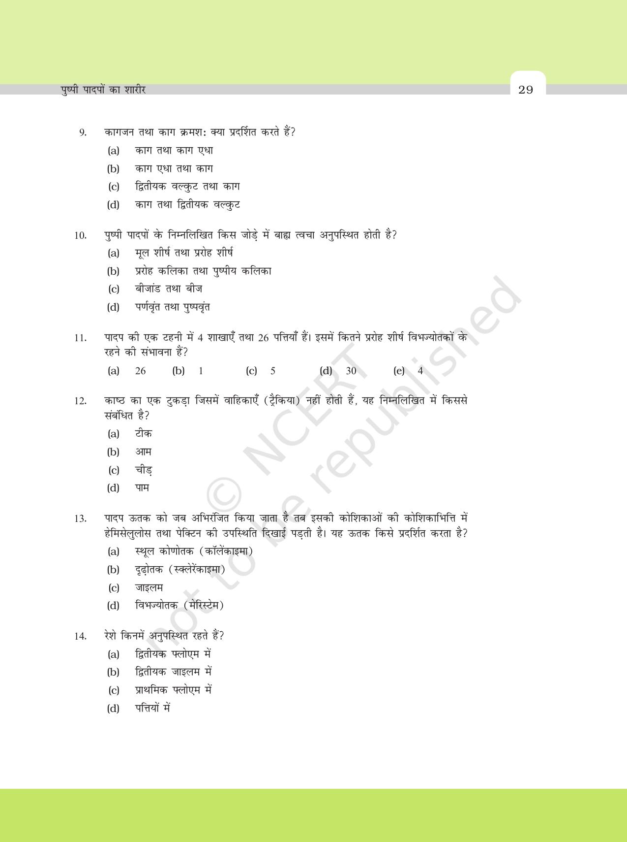 NCERT Exemplar Class 11: जीवविज्ञान अध्याय 6 (पुष्पी पादपो का शारीर) - Page 3