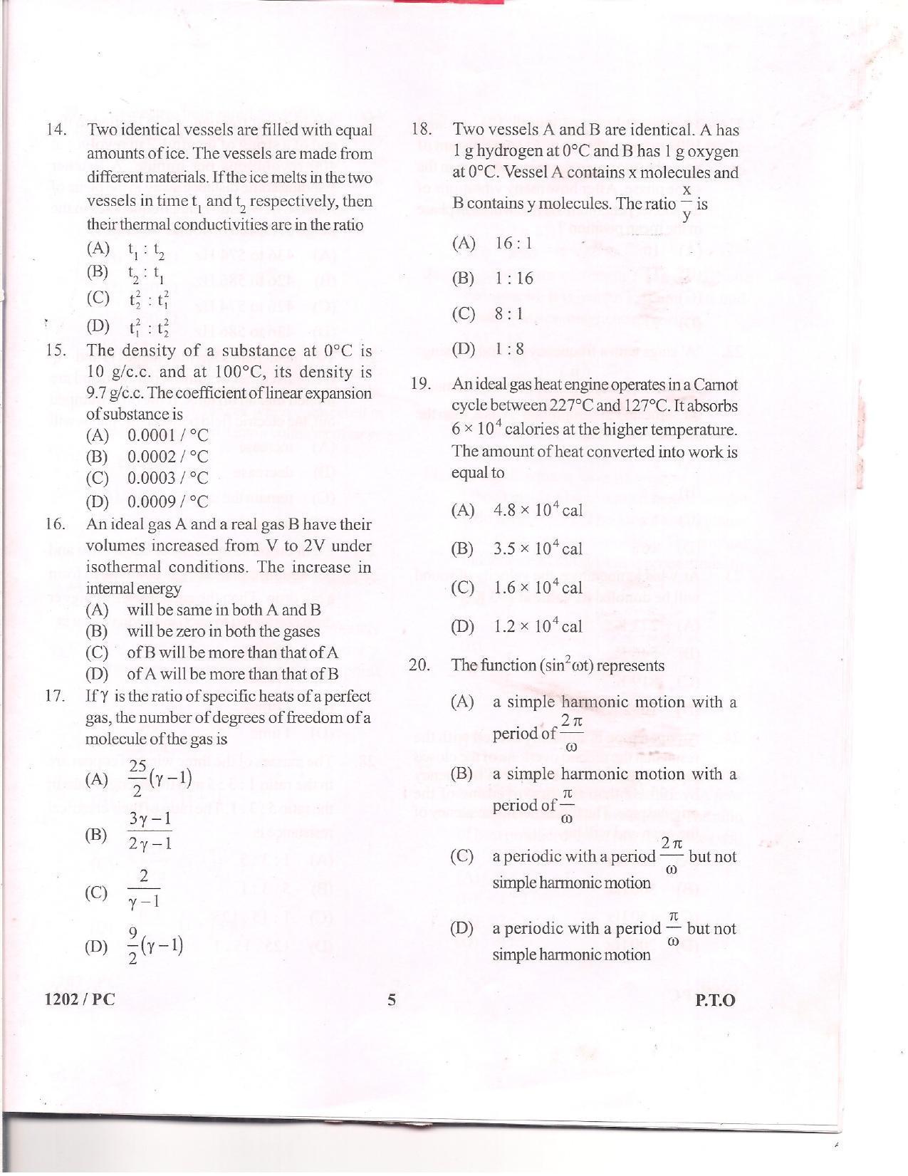 APJEE Physics & Chemistry 2012 Question Paper - Page 4