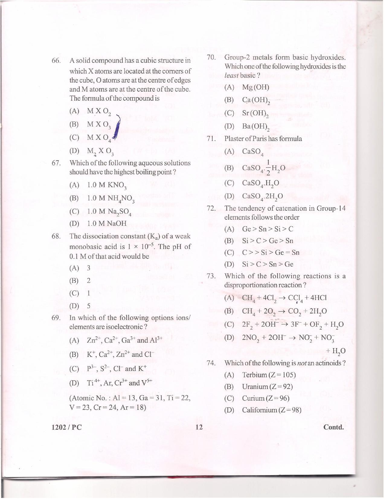 APJEE Physics & Chemistry 2012 Question Paper - Page 11