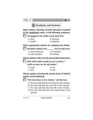 UIEO Sample Paper for Class 5
