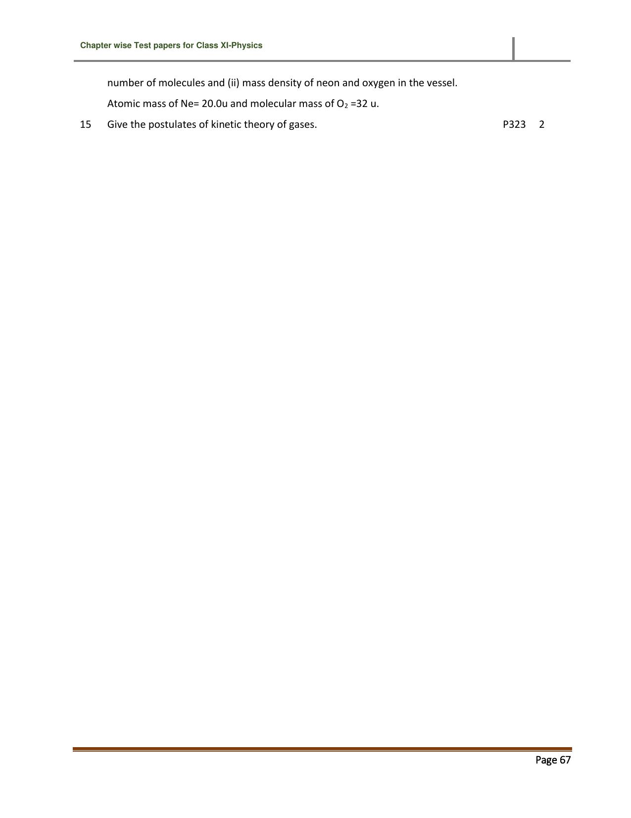 CBSE Worksheets for Class 11 Physics Kinetic Theory Assignment 1 - Page 2