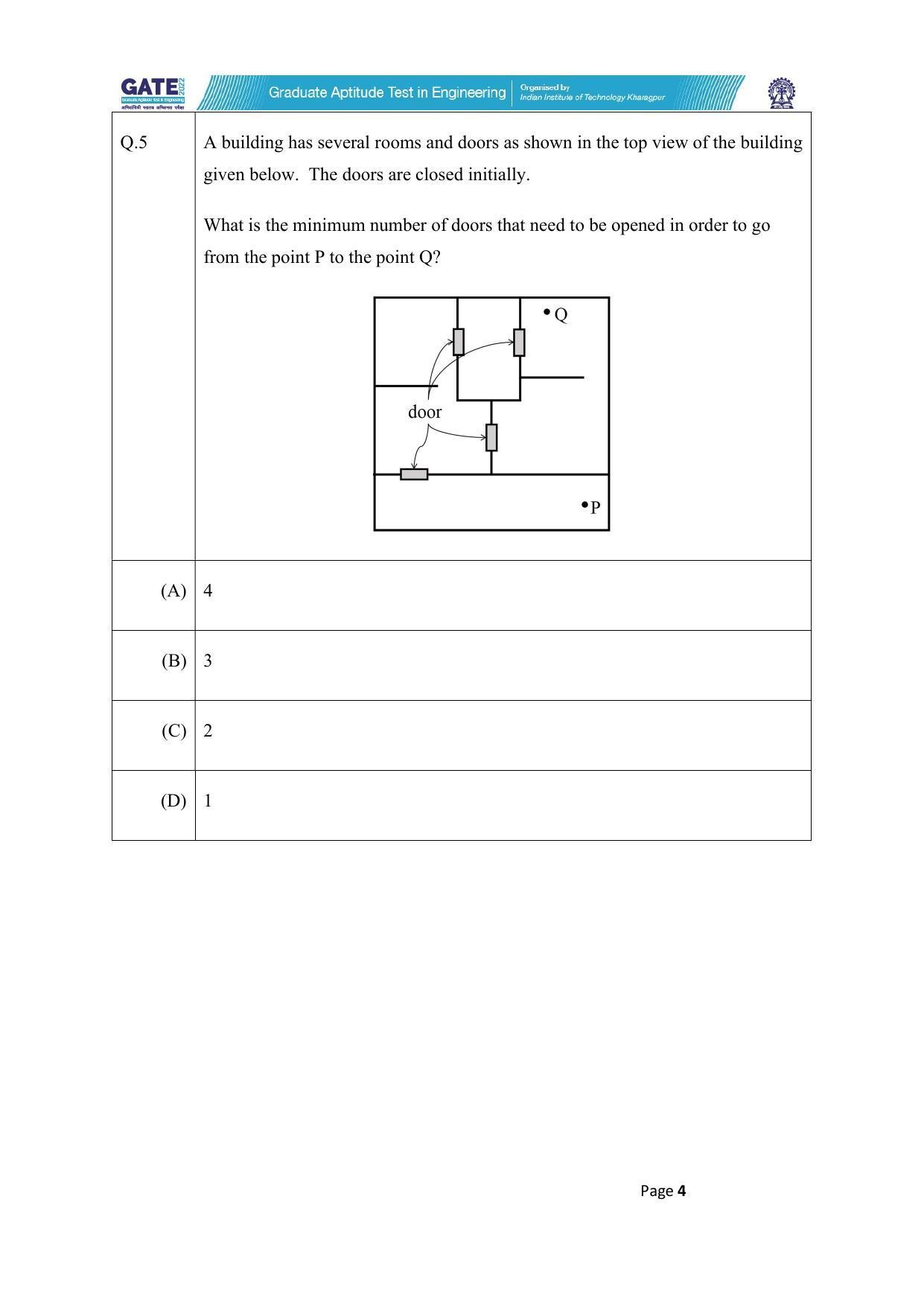 GATE 2022 Humanities & Social Sciences - Philosophy (XH-C4) Question Paper - Page 4
