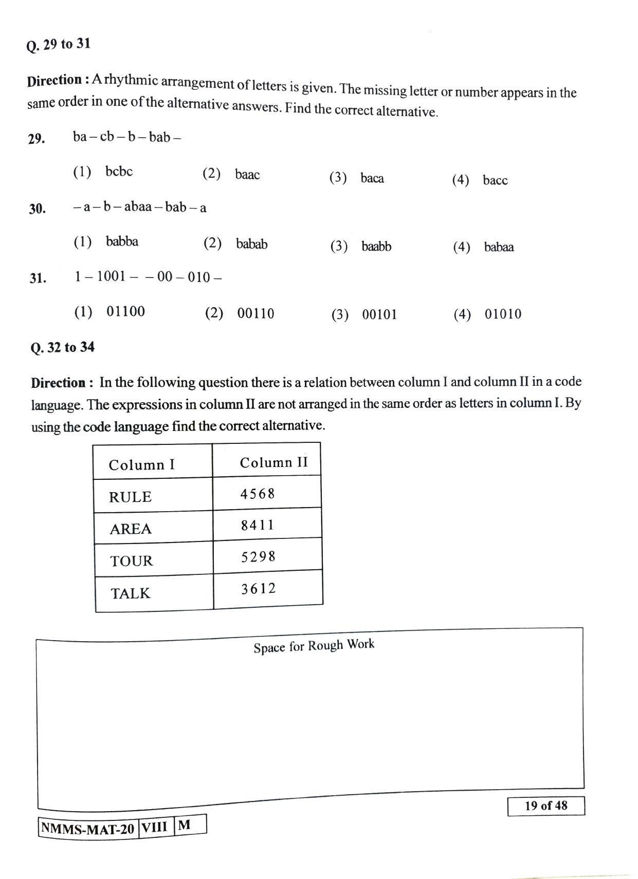 MAT SINDHI 2020-21 Class 8 Maharashtra NMMS Question Papers - Page 19