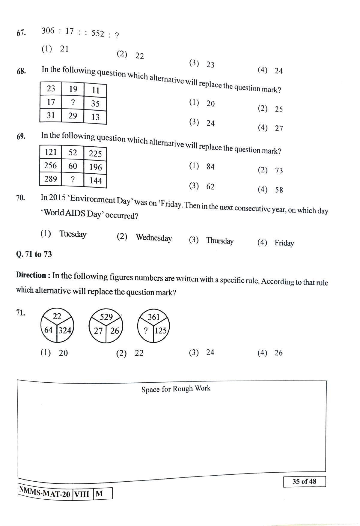 MAT SINDHI 2020-21 Class 8 Maharashtra NMMS Question Papers - Page 35