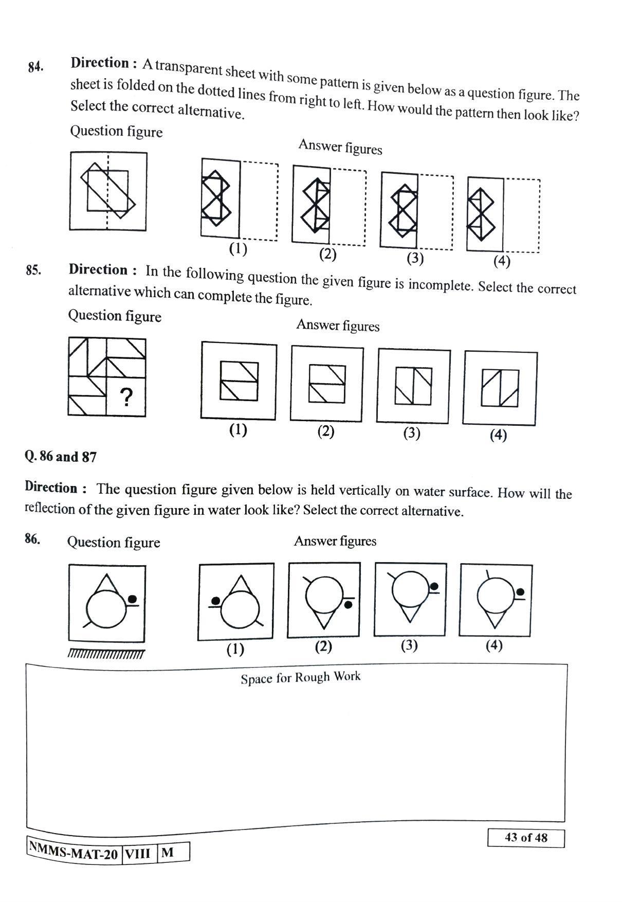 MAT SINDHI 2020-21 Class 8 Maharashtra NMMS Question Papers - Page 43
