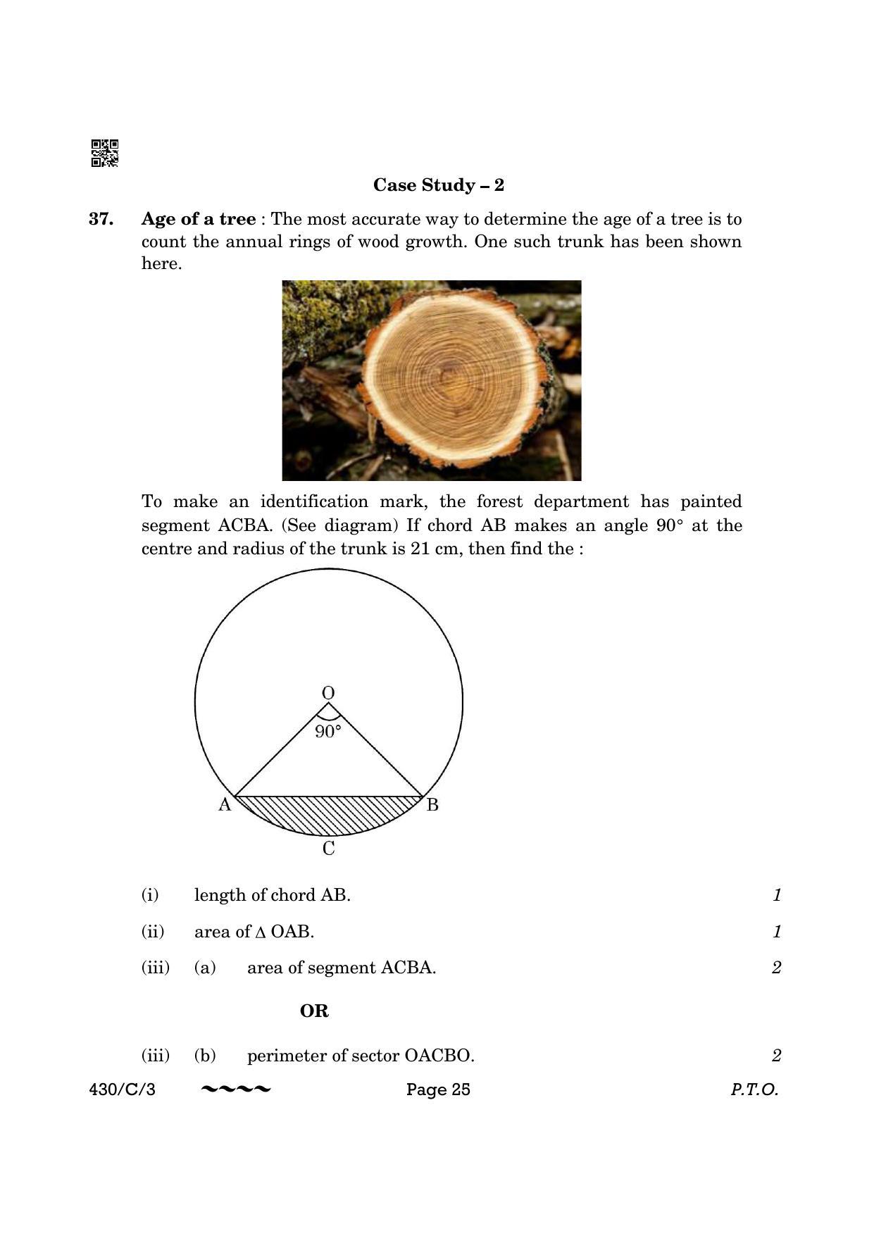 CBSE Class 10 430-3 Maths Basic 2023 (Compartment) Question Paper - Page 25