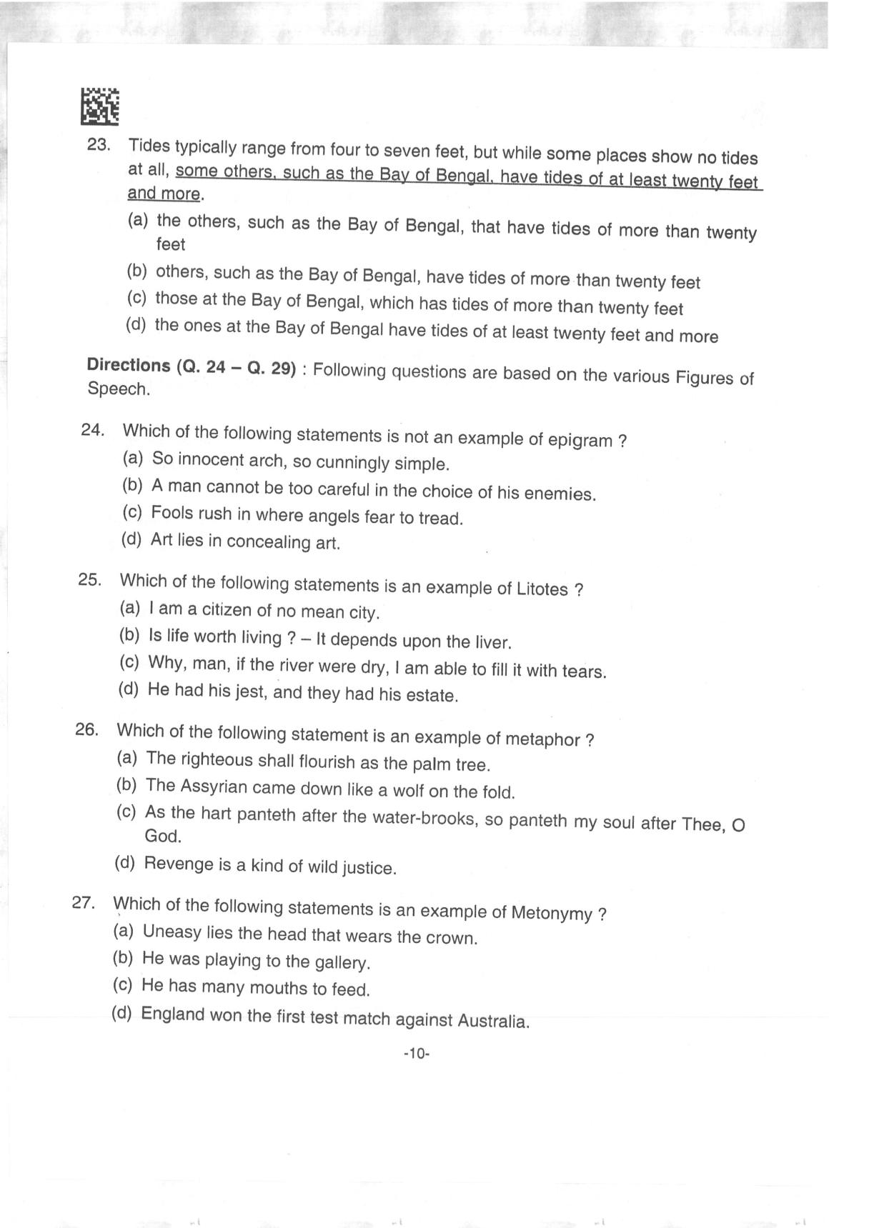 AILET 2019 Question Paper for BA LLB - Page 10