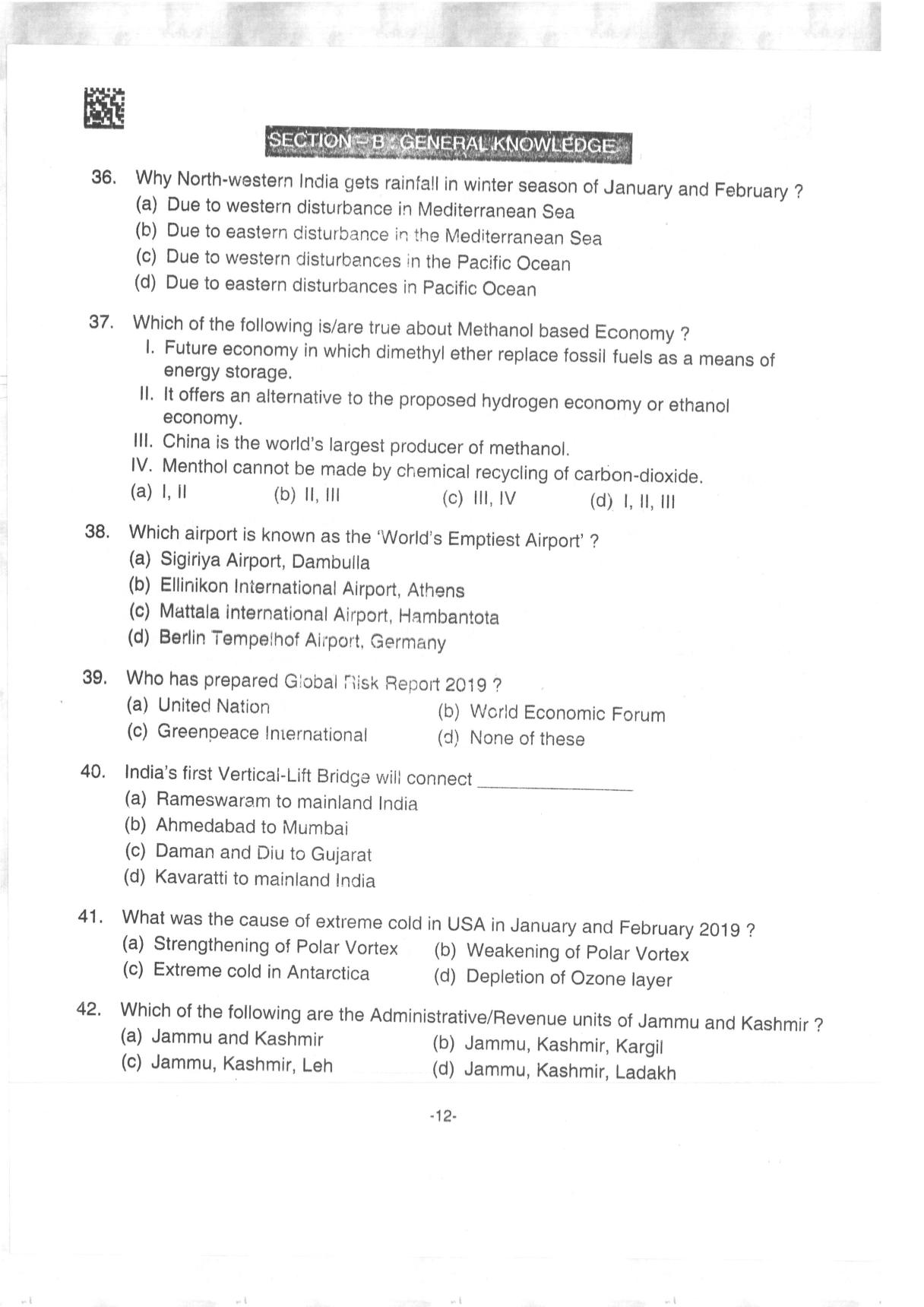 AILET 2019 Question Paper for BA LLB - Page 12