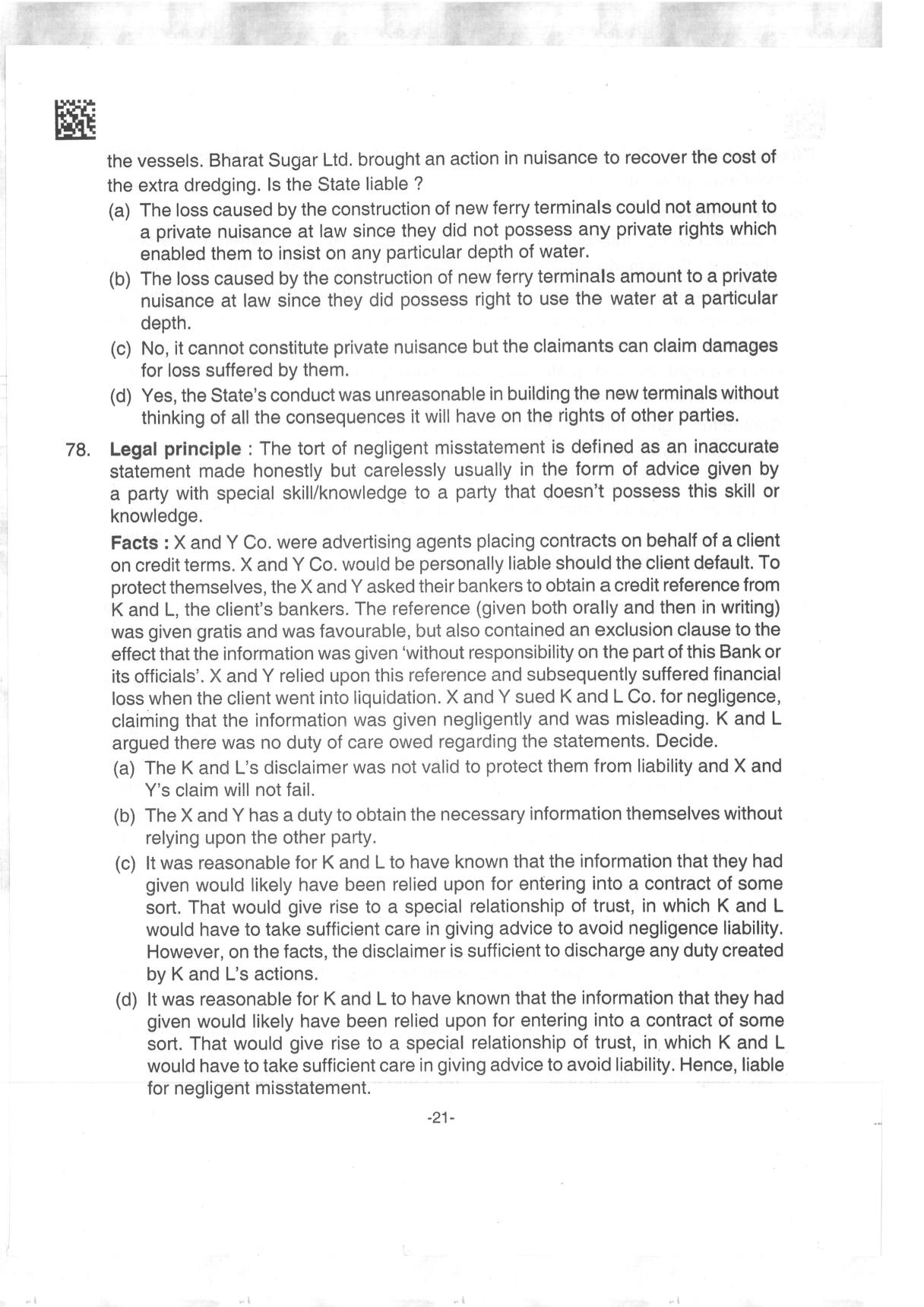 AILET 2019 Question Paper for BA LLB - Page 21