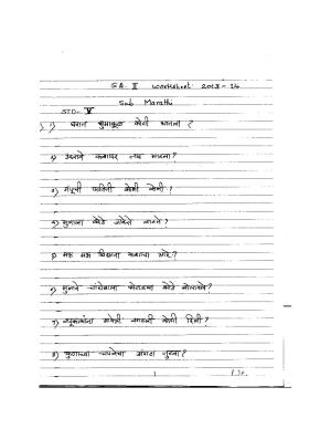 Worksheet for Class 5 Marathi Assignment 1
