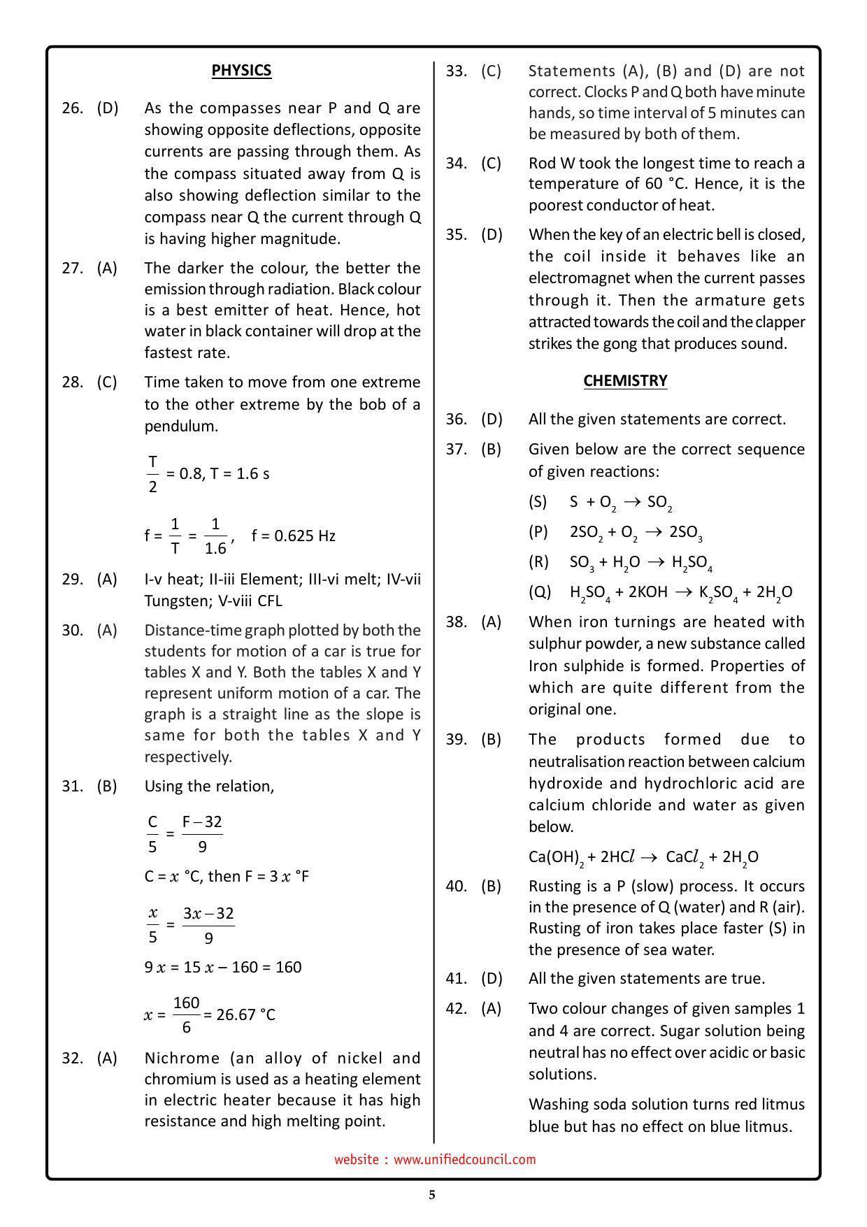 NSTSE 2023 Class 7 Answer Key (Paper Code 484) - Page 5