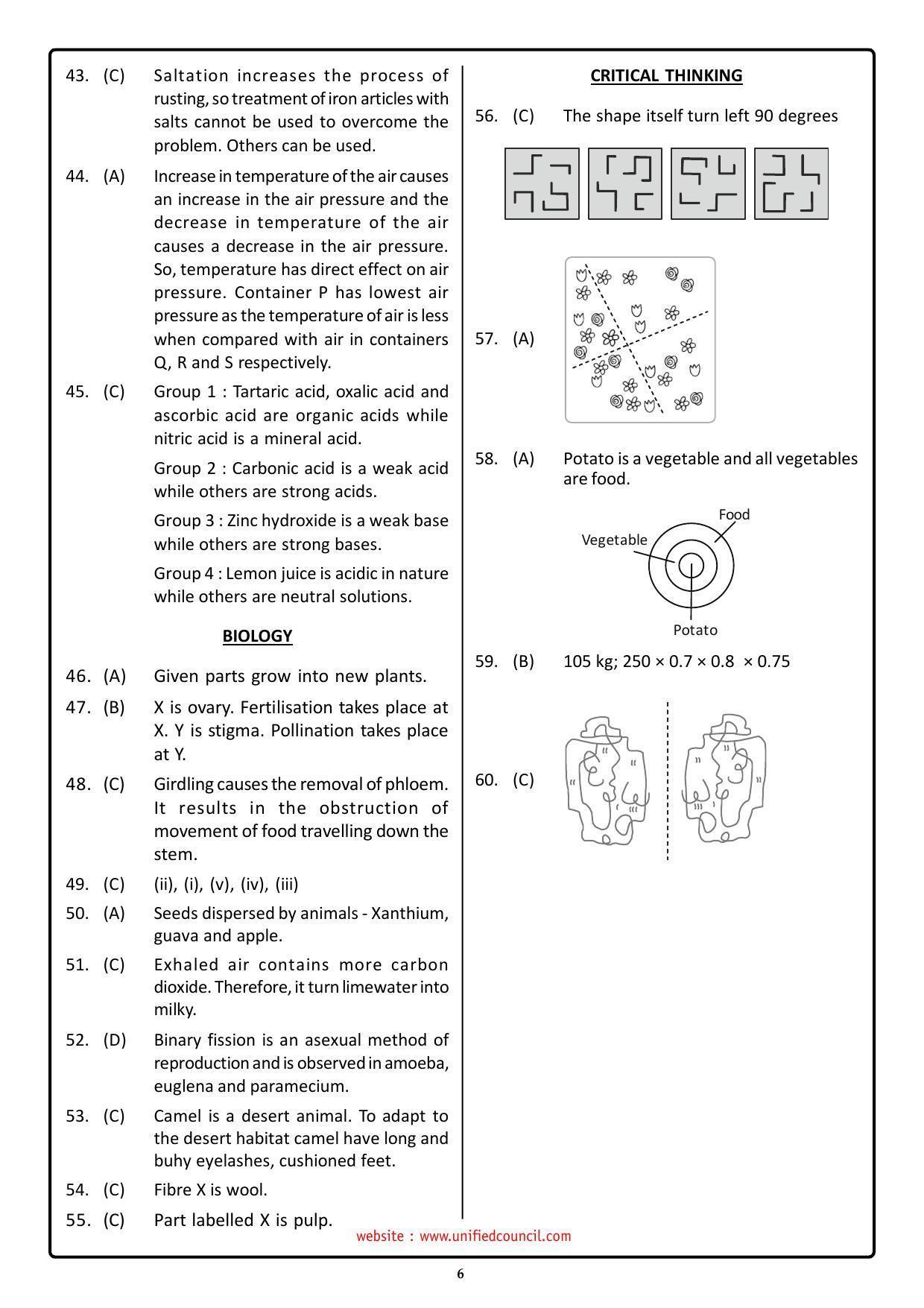 NSTSE 2023 Class 7 Answer Key (Paper Code 484) - Page 6