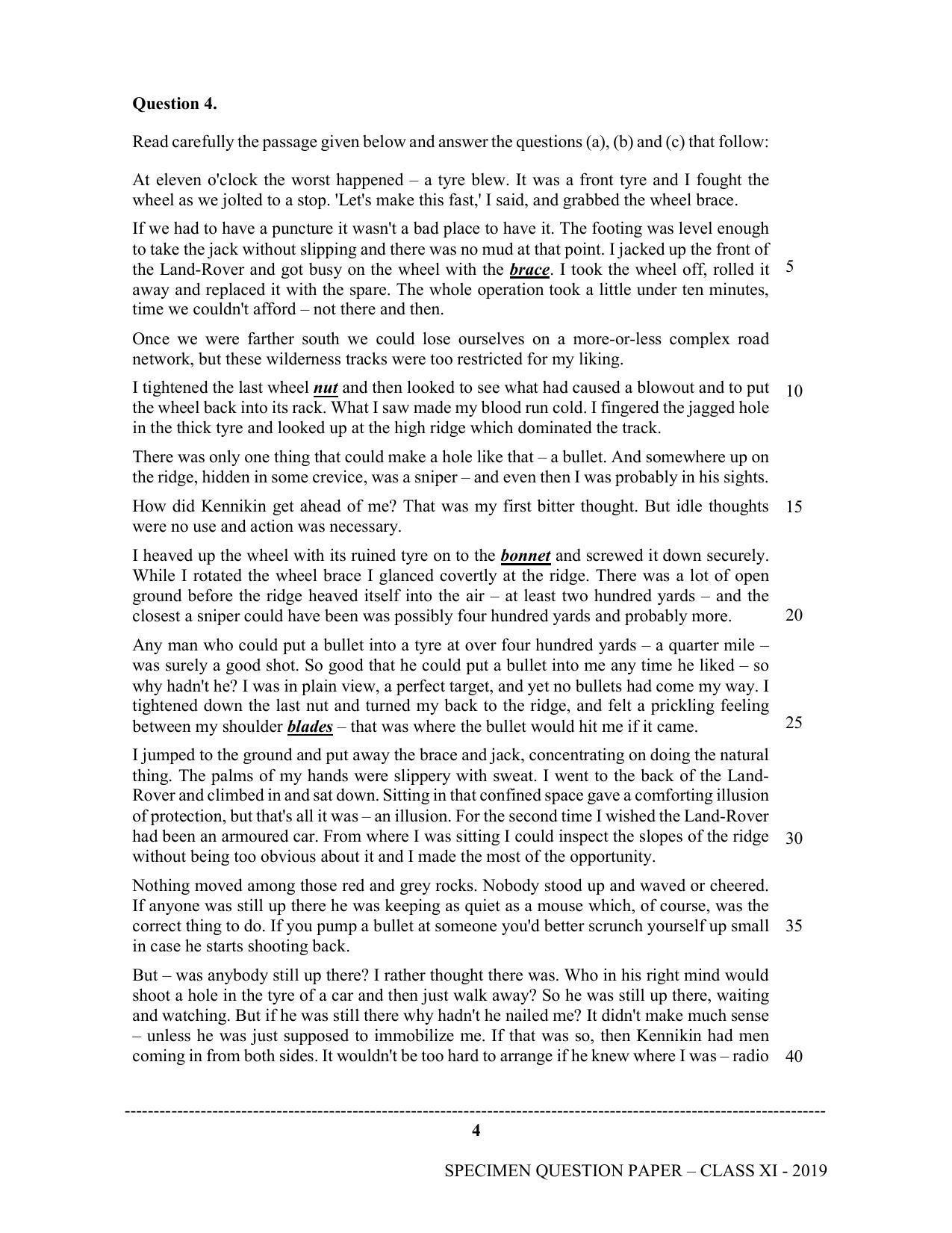 ISC Class 11 Specimen English Sample Papers 2023 - Page 4