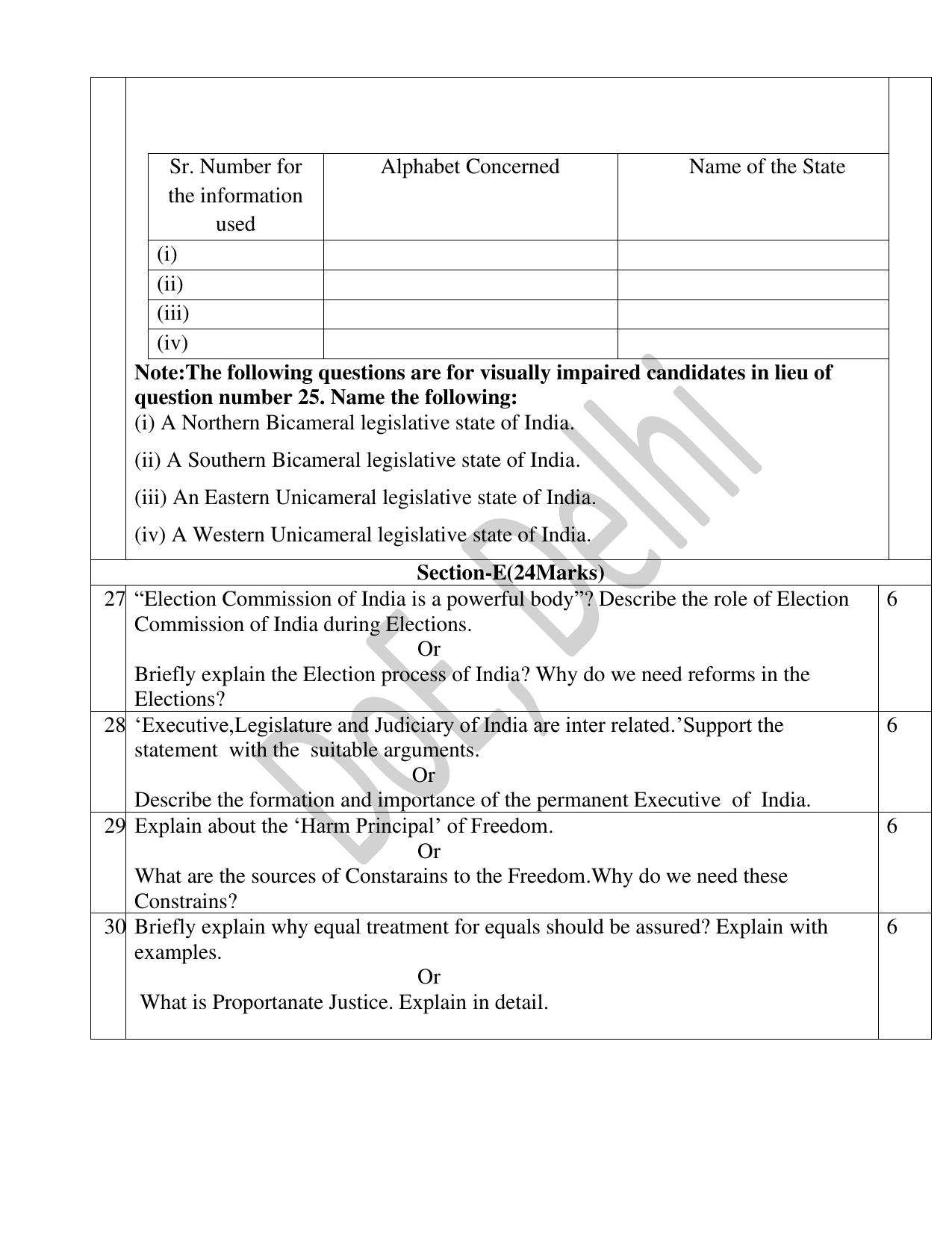 Edudel Class 11 Political Science (English) Practice Papers-2 (2023-24) - Page 6