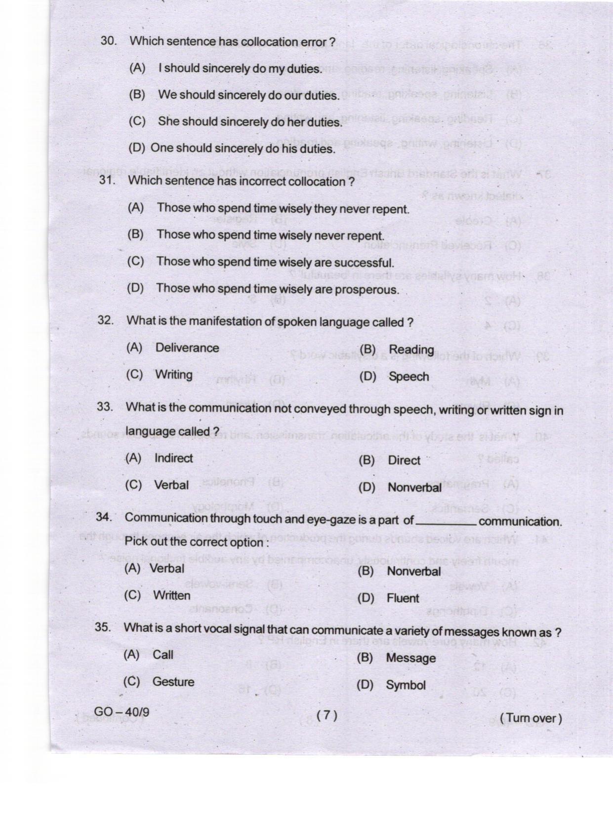 Odisha CPET 2024 LINGUISTICS Question Papers - Page 7
