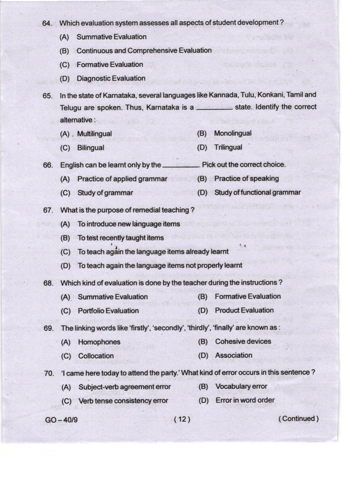 Odisha CPET 2024 LINGUISTICS Question Papers - Page 12