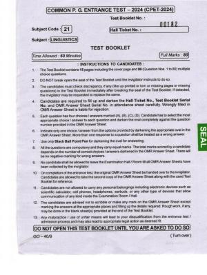 Odisha CPET 2024 LINGUISTICS Question Papers