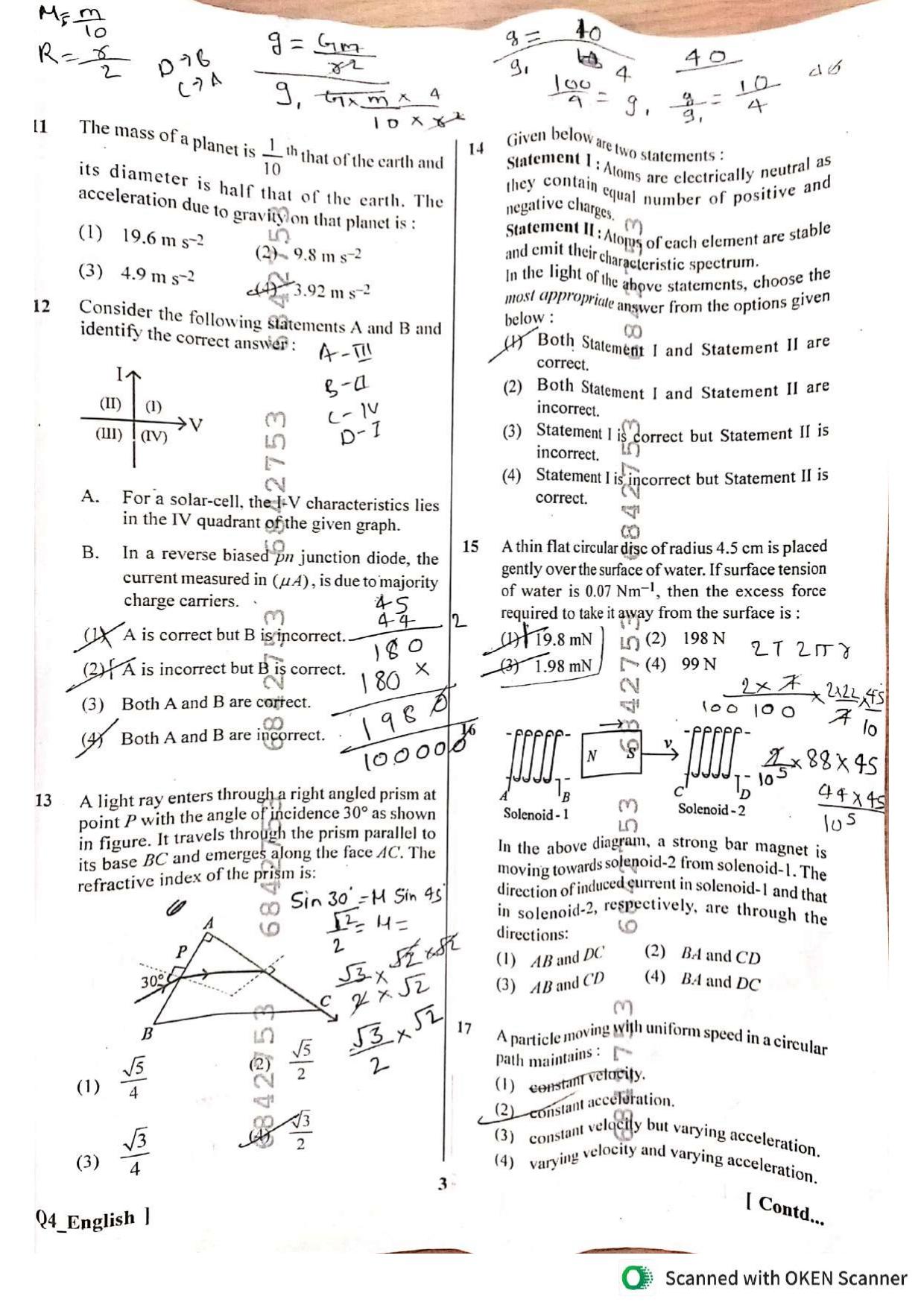NEET UG 2024 Question Paper - Page 3