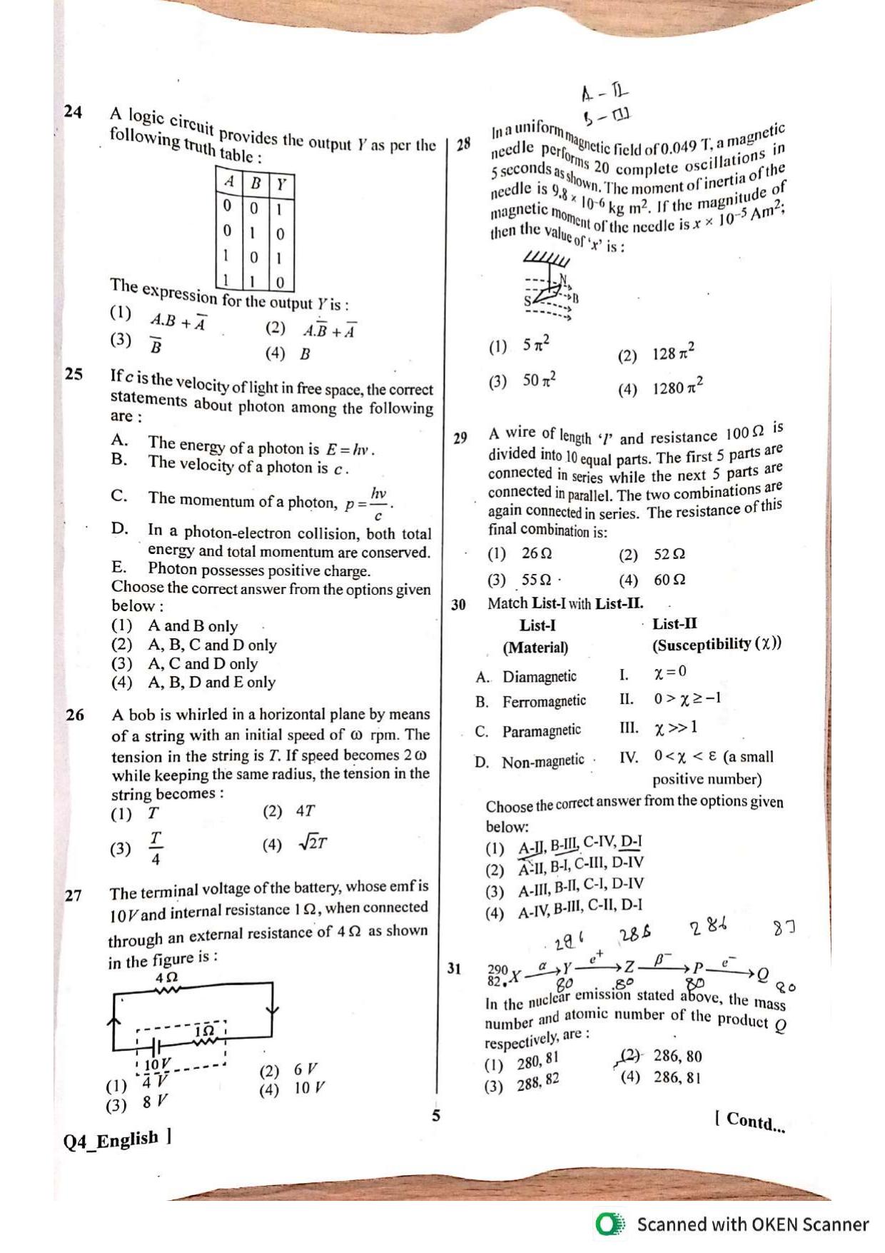 NEET UG 2024 Question Paper - Page 5