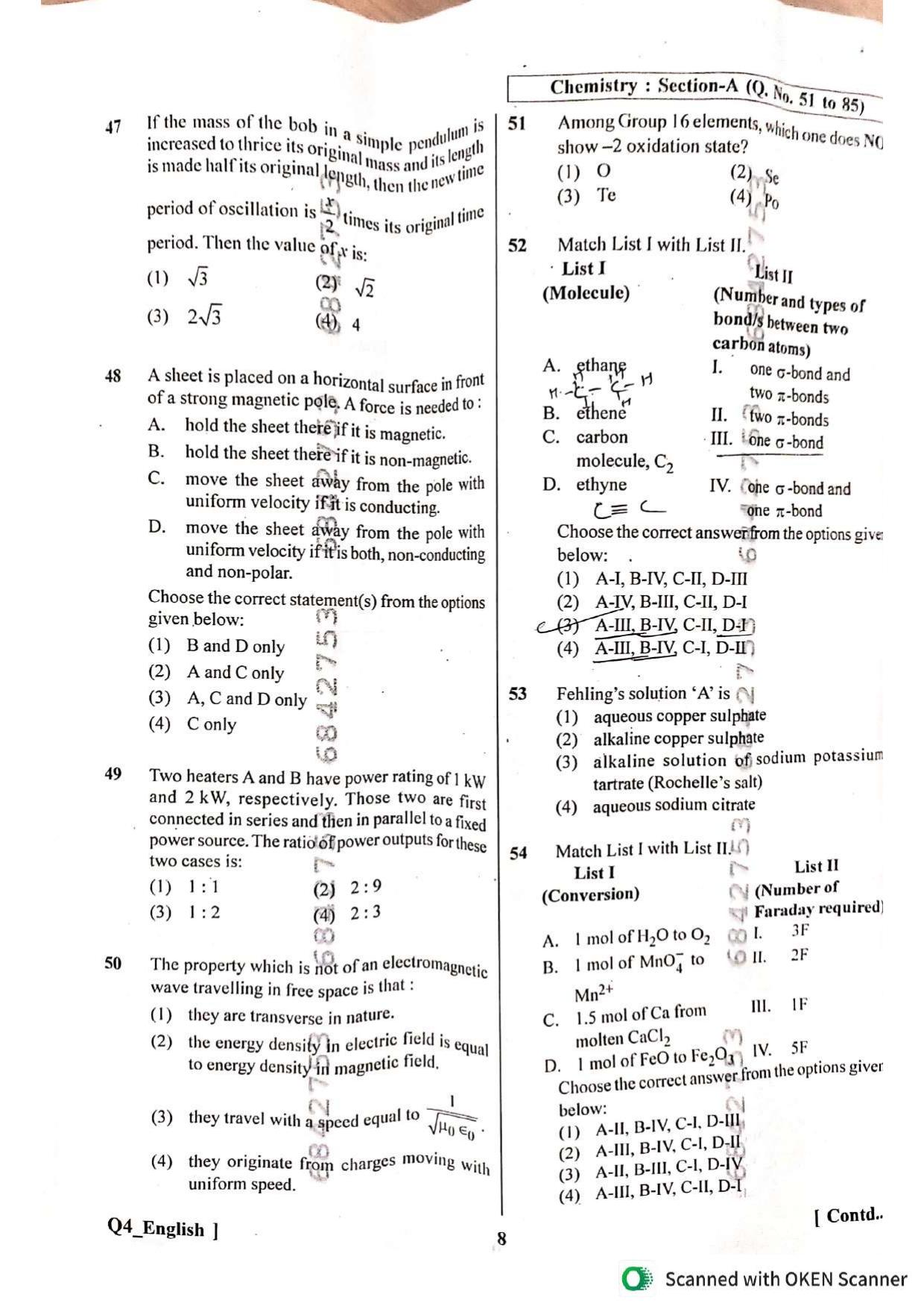 NEET UG 2024 Question Paper - Page 8
