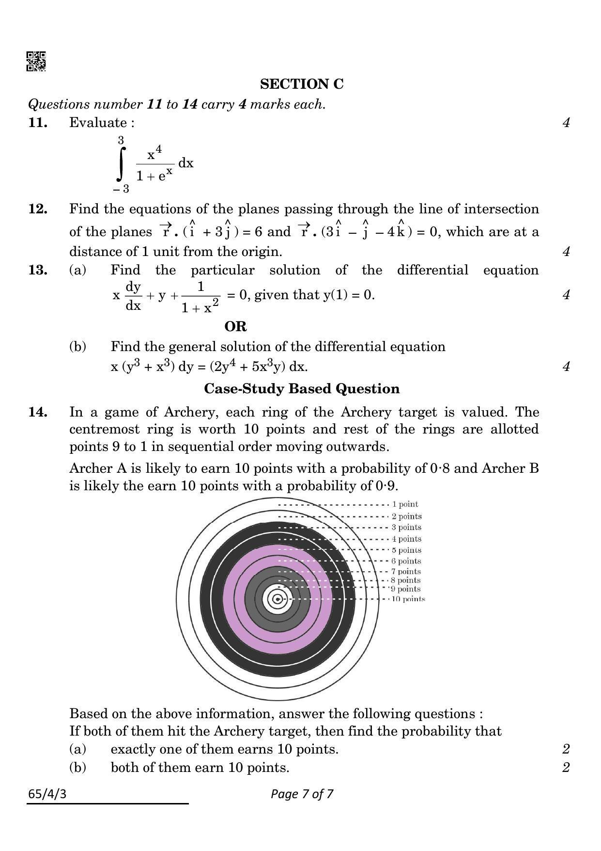 CBSE Class 12 65-4-3 Mathematics 2022 Question Paper - Page 7